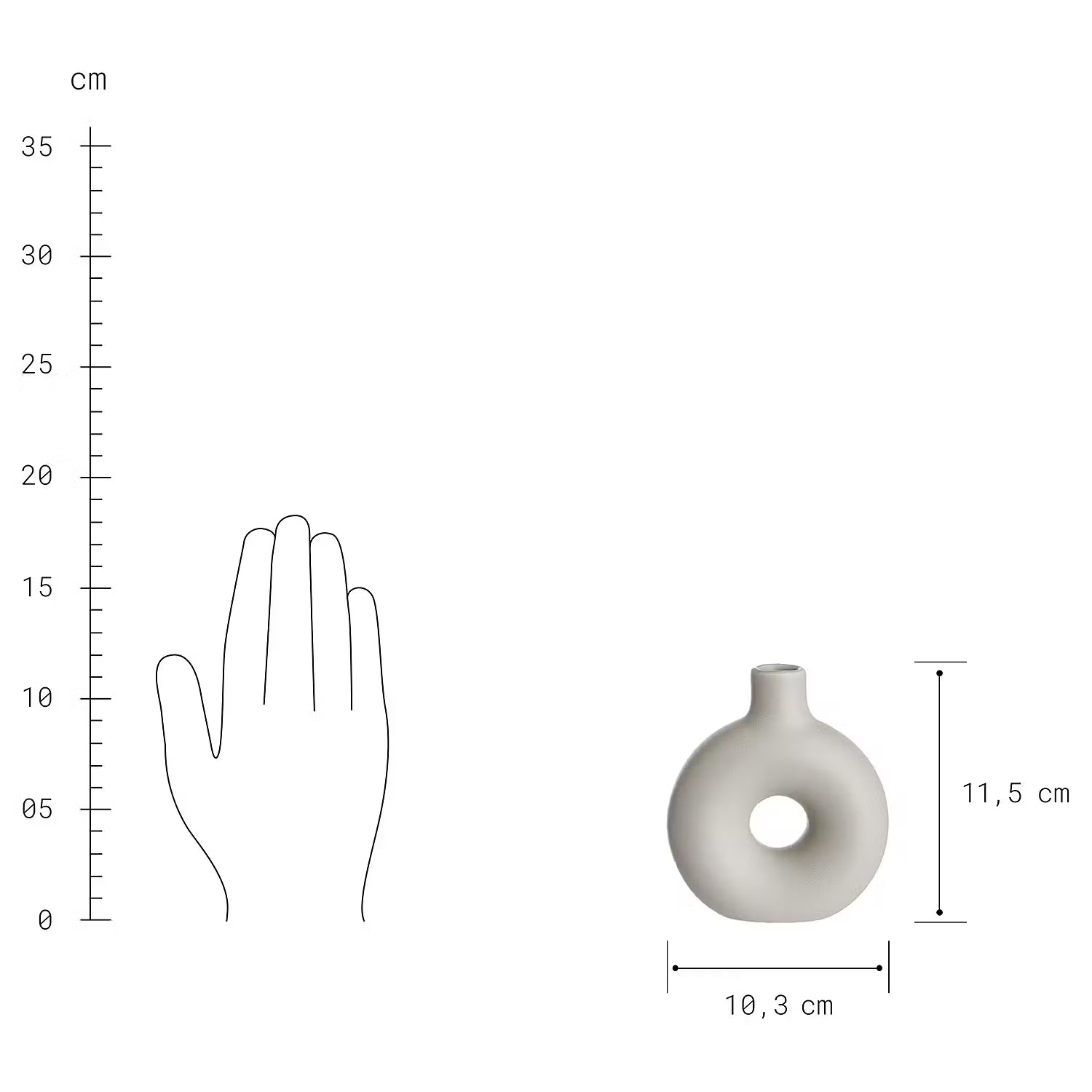 LOOP Vase 3er-Set - Dolomit - Hellgrau