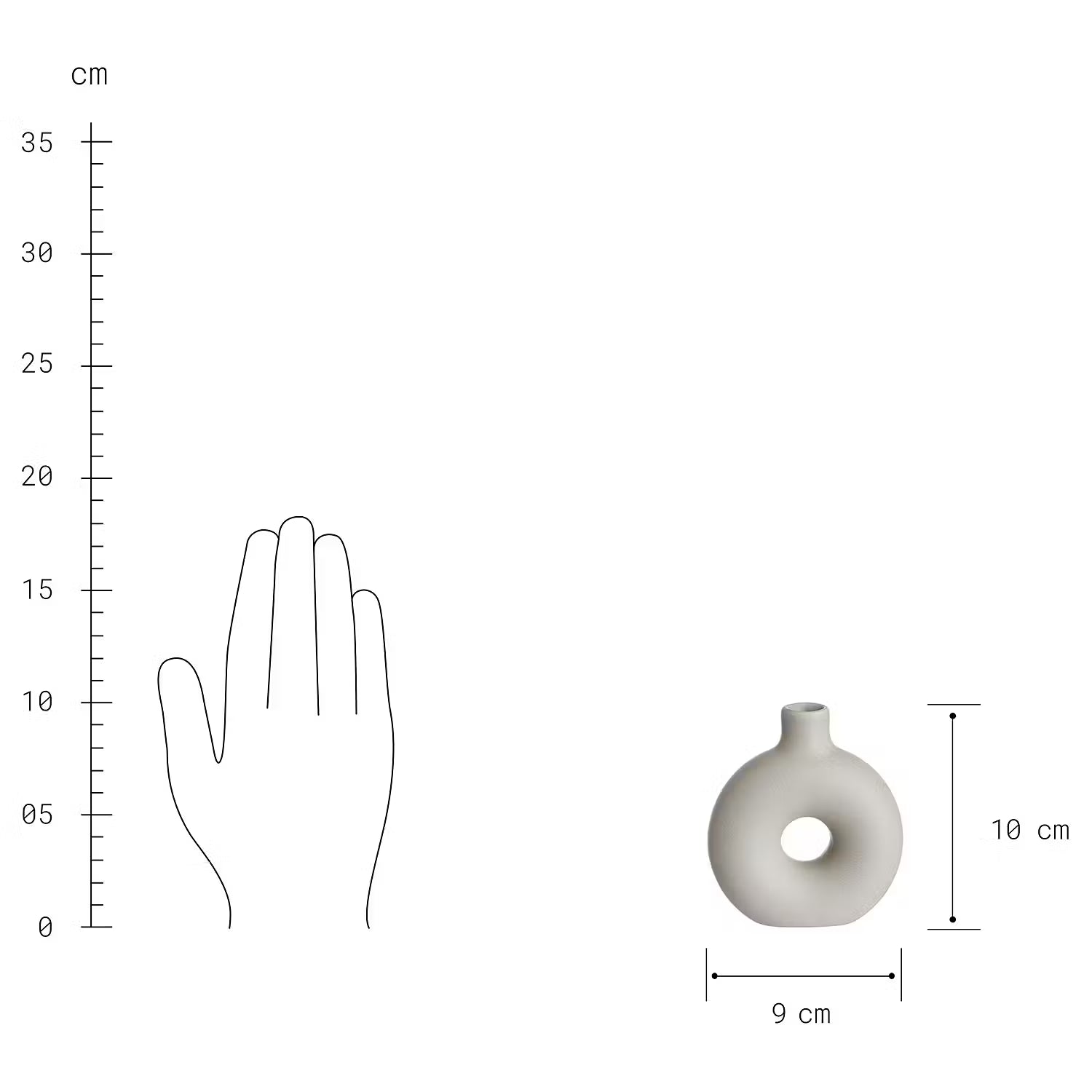 LOOP Vase 3er-Set - Dolomit - Hellgrau