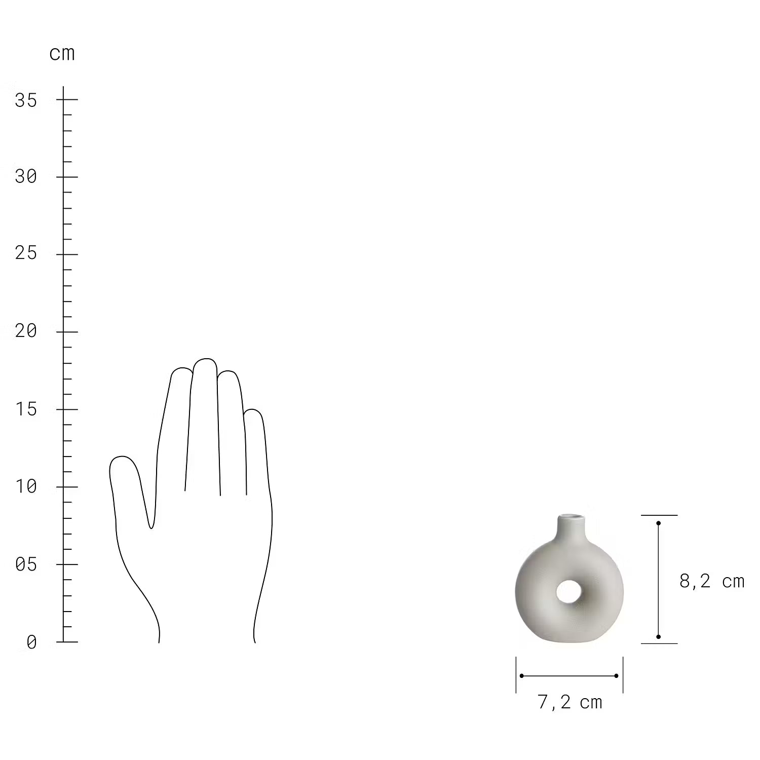 LOOP Vase 3er-Set - Dolomit - Hellgrau