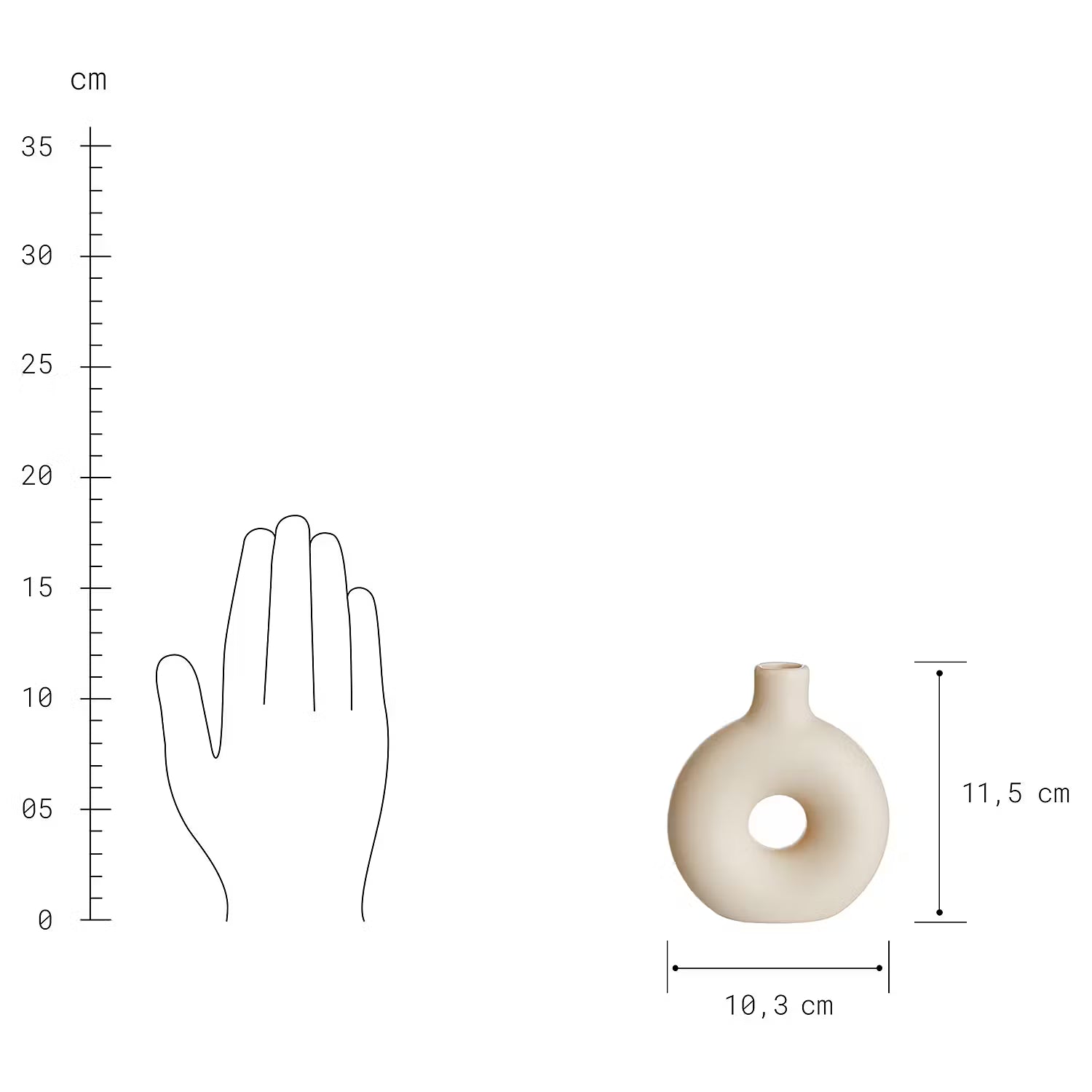 LOOP Vase 3er-Set - Dolomit - Cremeweiß