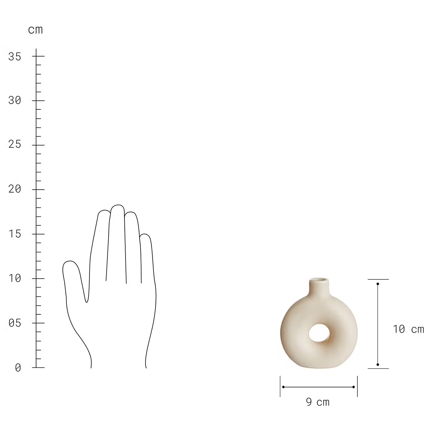 LOOP Vase 3er-Set - Dolomit - Cremeweiß