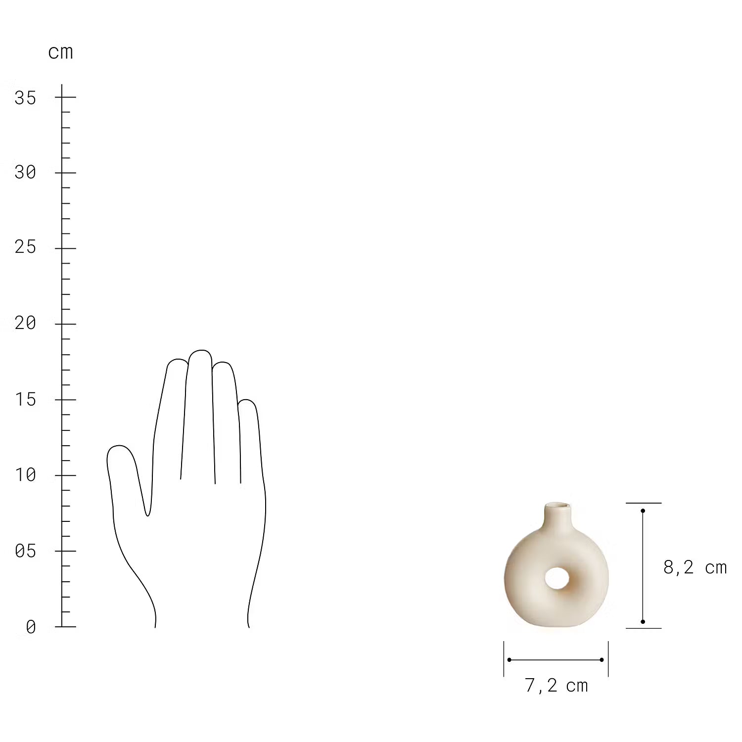 LOOP Vase 3er-Set - Dolomit - Cremeweiß