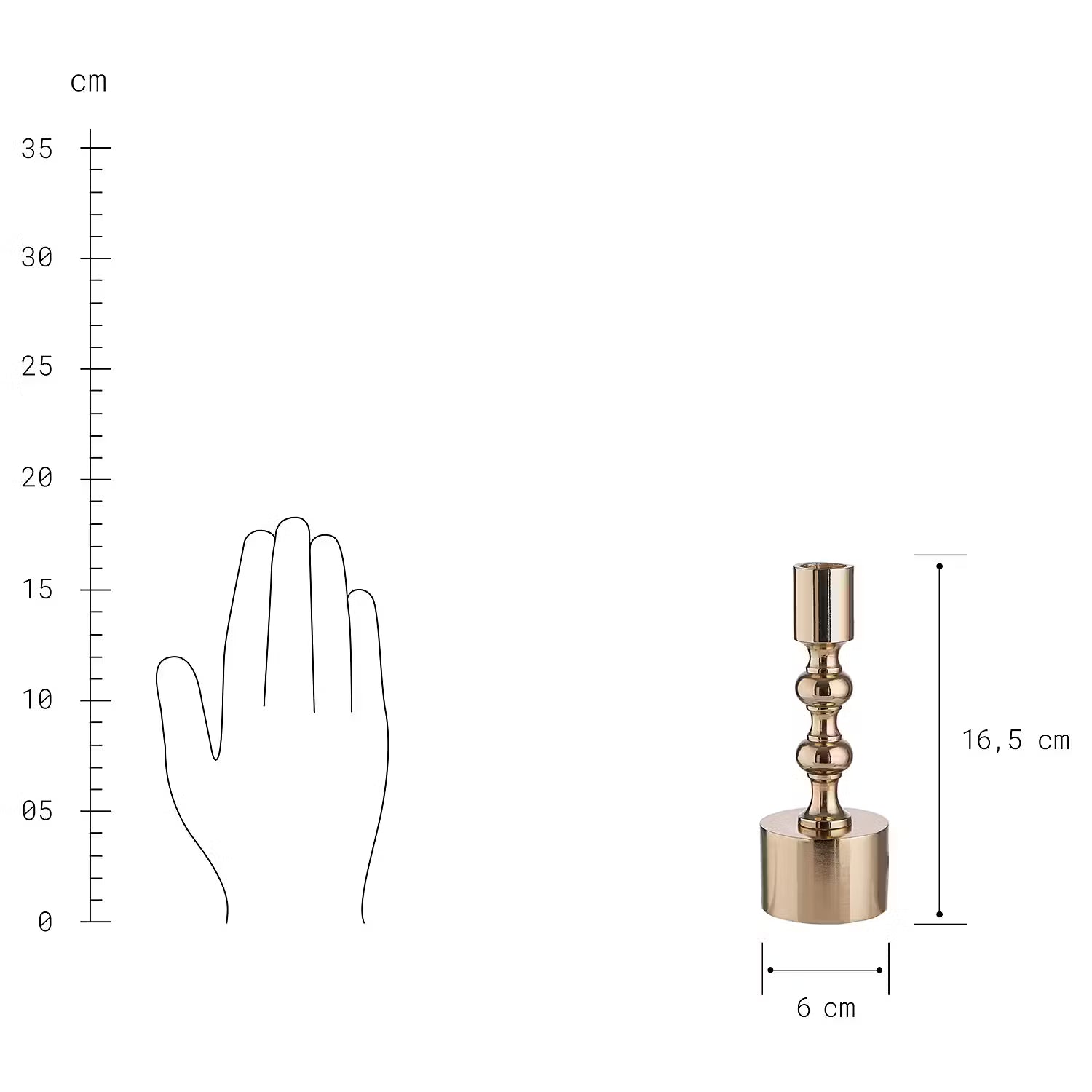 SCOOP Kerzenhalter-Set 2-tlg. - Aluminium - Gold