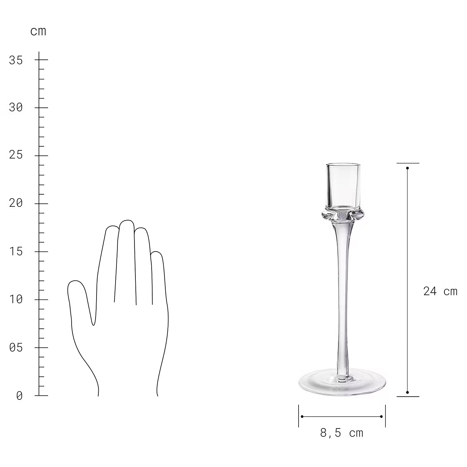 INVISIBLE Kerzenhalter-Set 2-tlg. - Glas - Transparent
