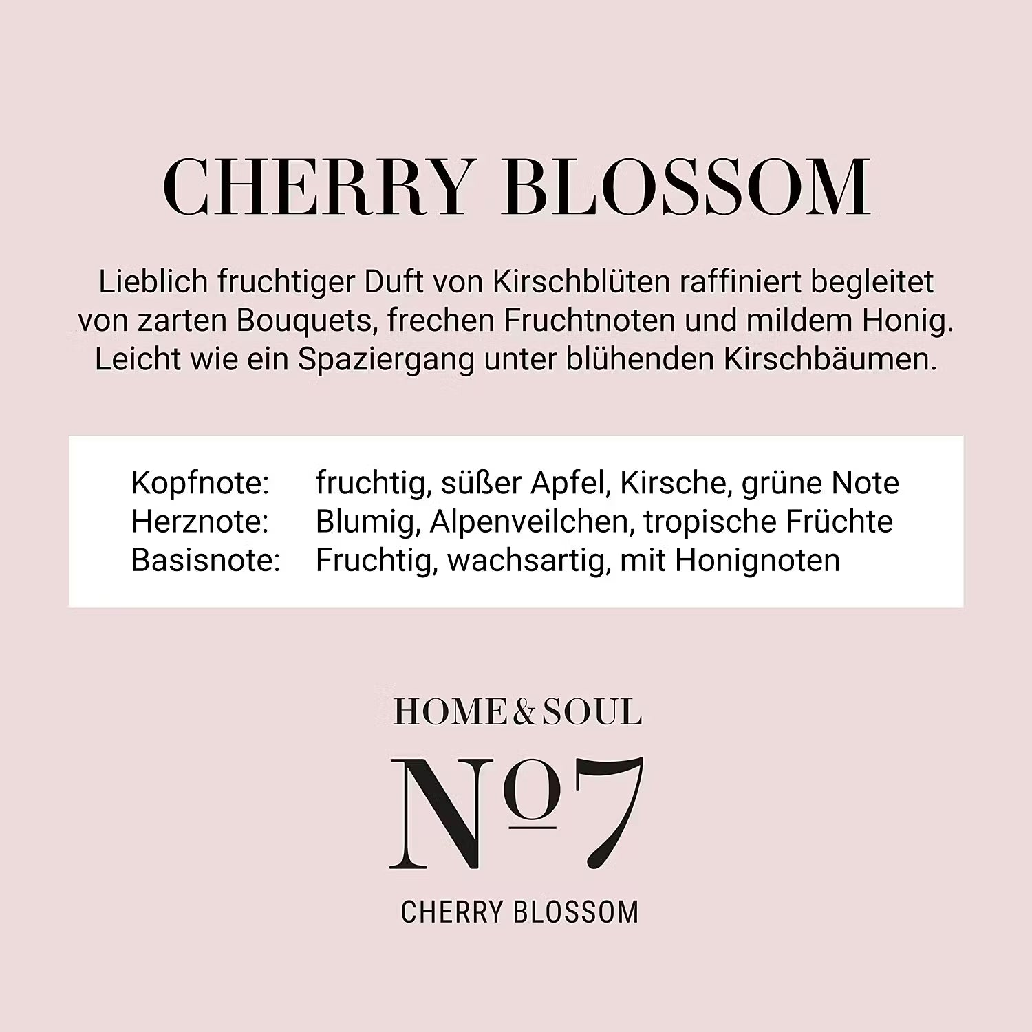 HOME & SOUL Raumduft Cherry Blossom - Glas / Rattan - Füllmenge: 110 ml