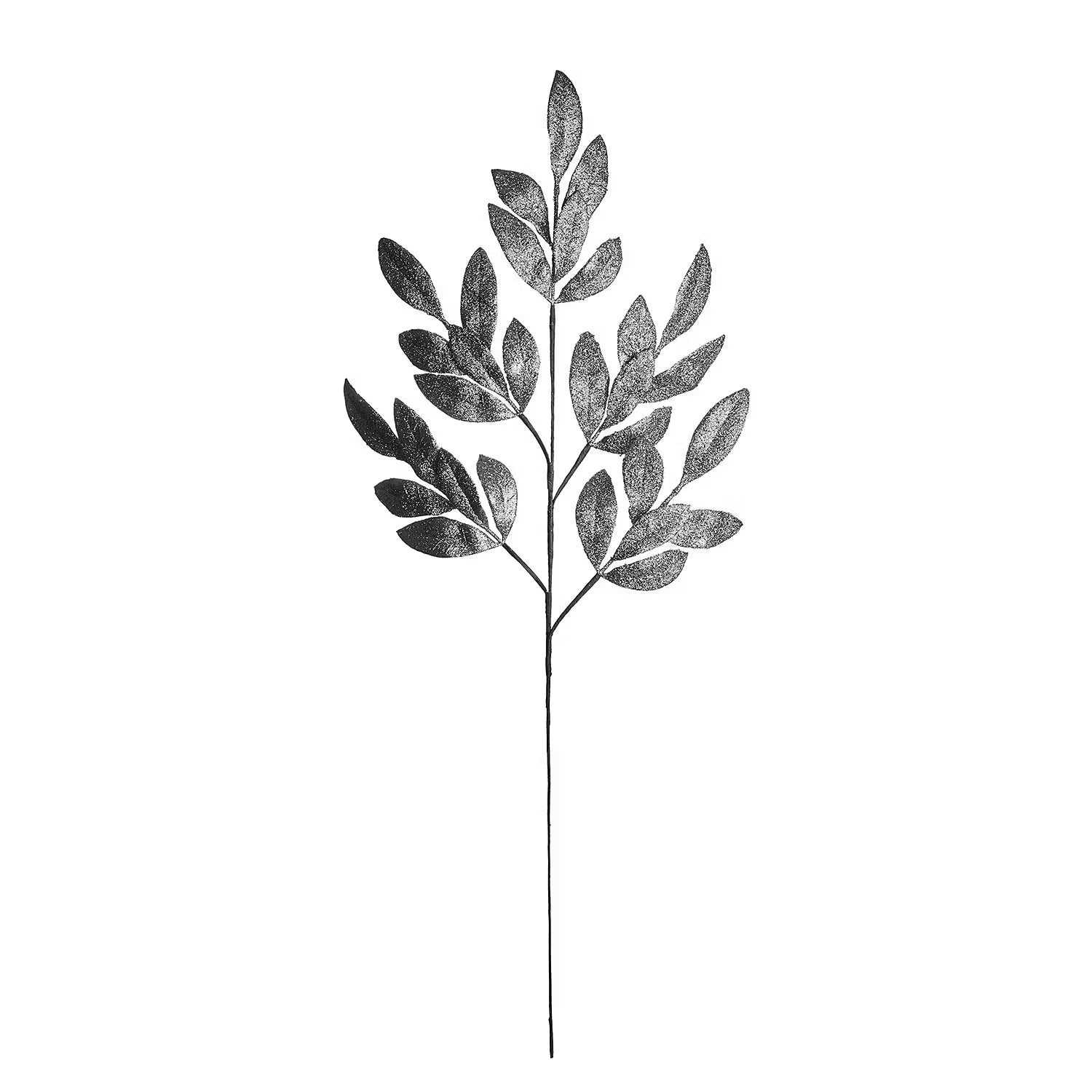 FLORISTA Kunstblume Glitzer Blätter - Polyester PVC - Silber