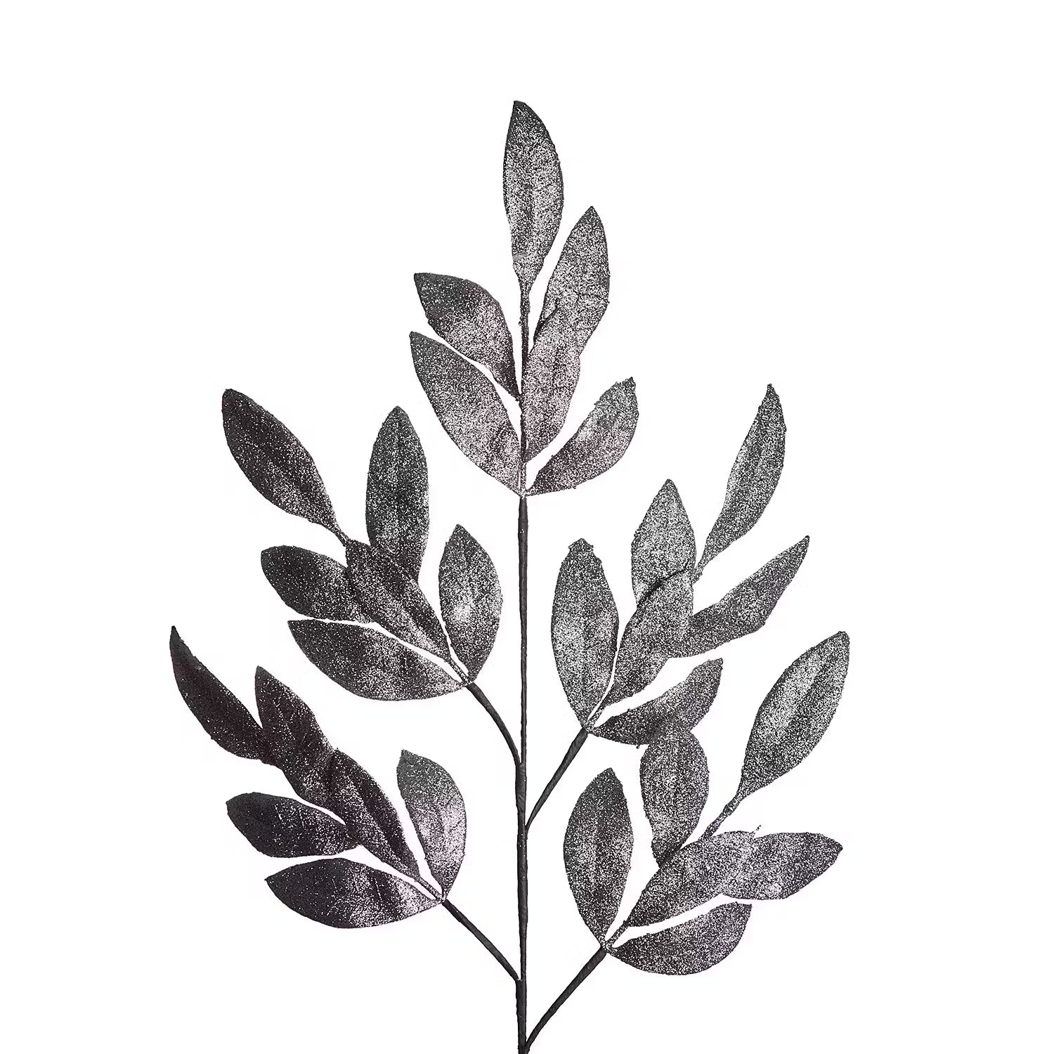 FLORISTA Kunstblume Glitzer Blätter - Polyester PVC - Silber