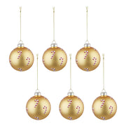 HANG ON Weihnachtskugel Candy Cane 6er-Set - Klarglas - Gold