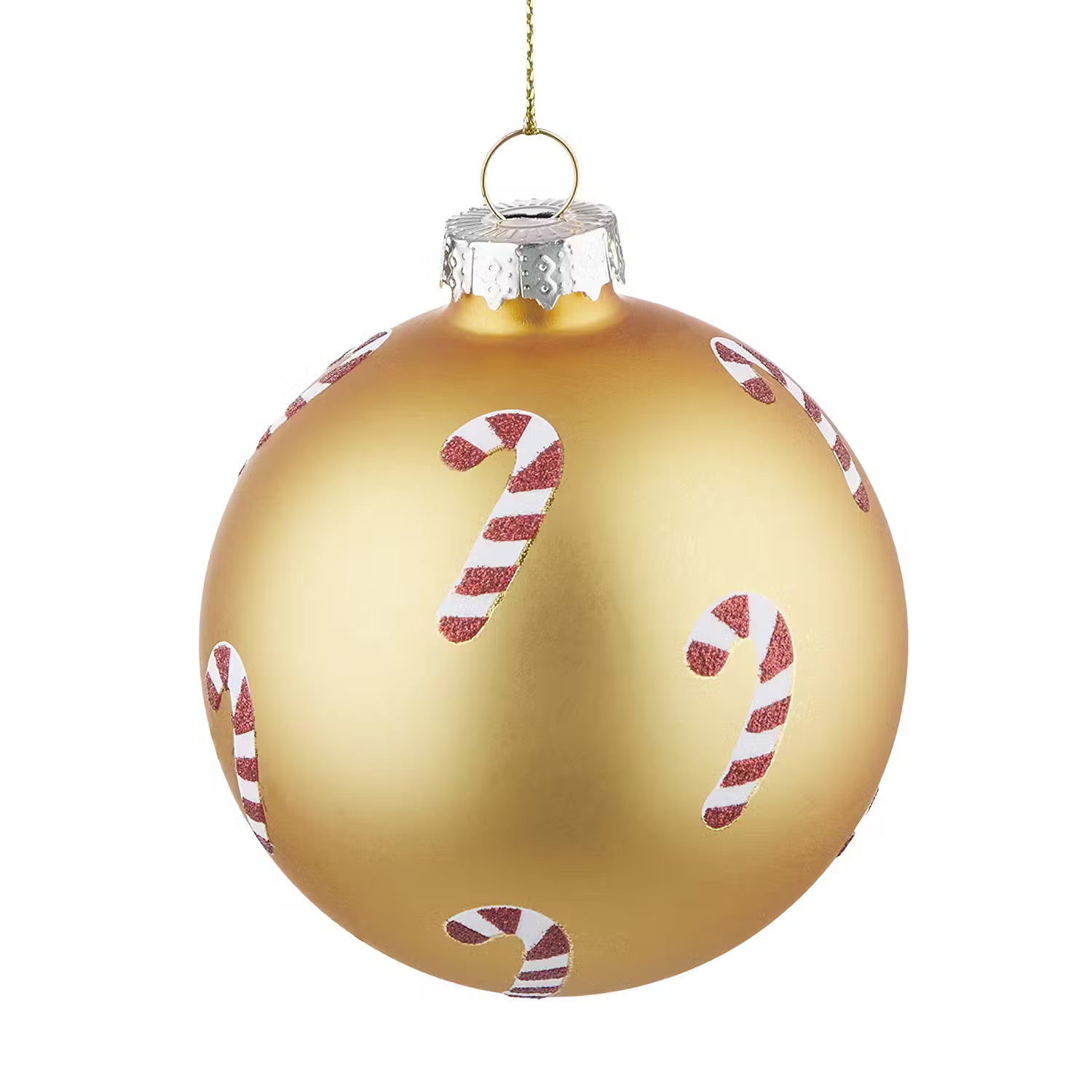 HANG ON Weihnachtskugel Candy Cane 6er-Set - Klarglas - Gold