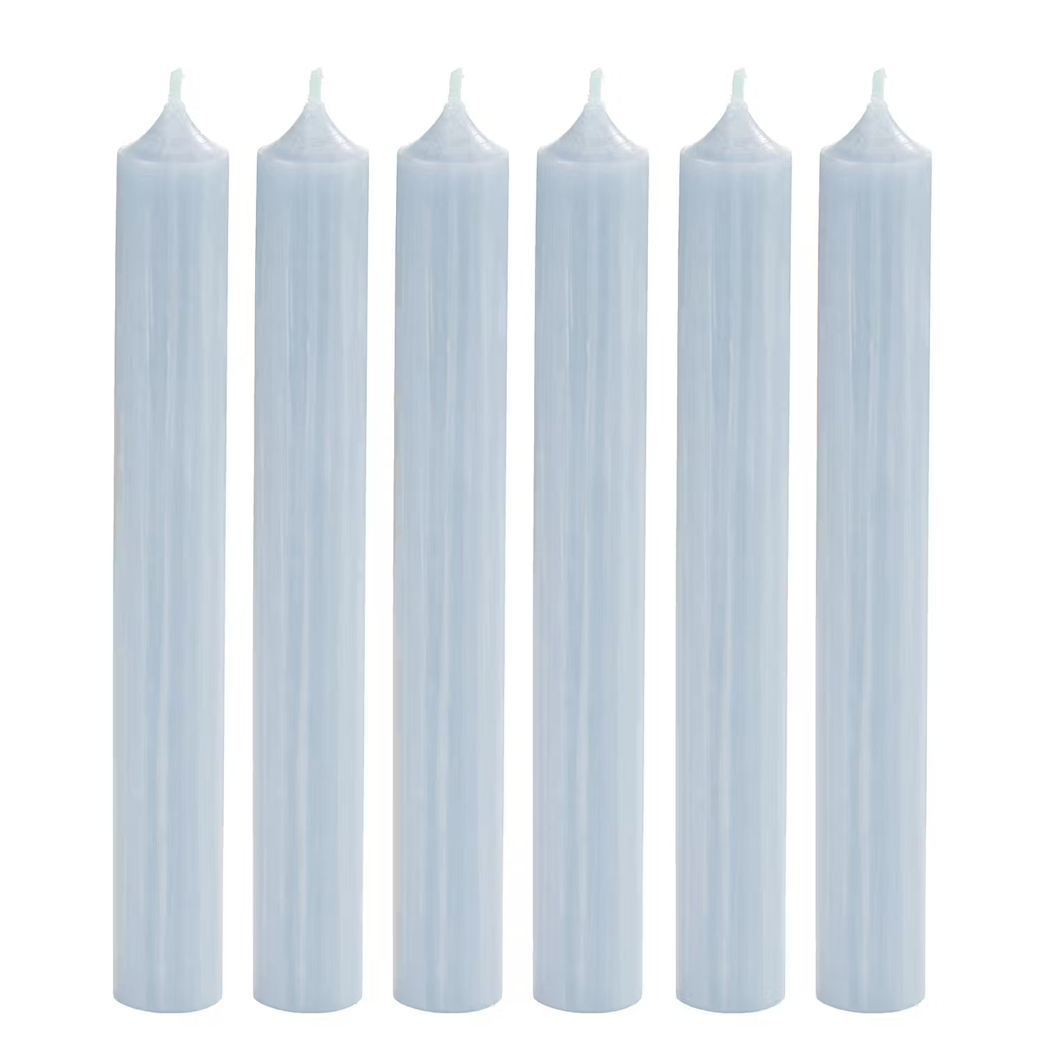 RAINBOW Stabkerze 6er-Set - Paraffin - Pastellblau
