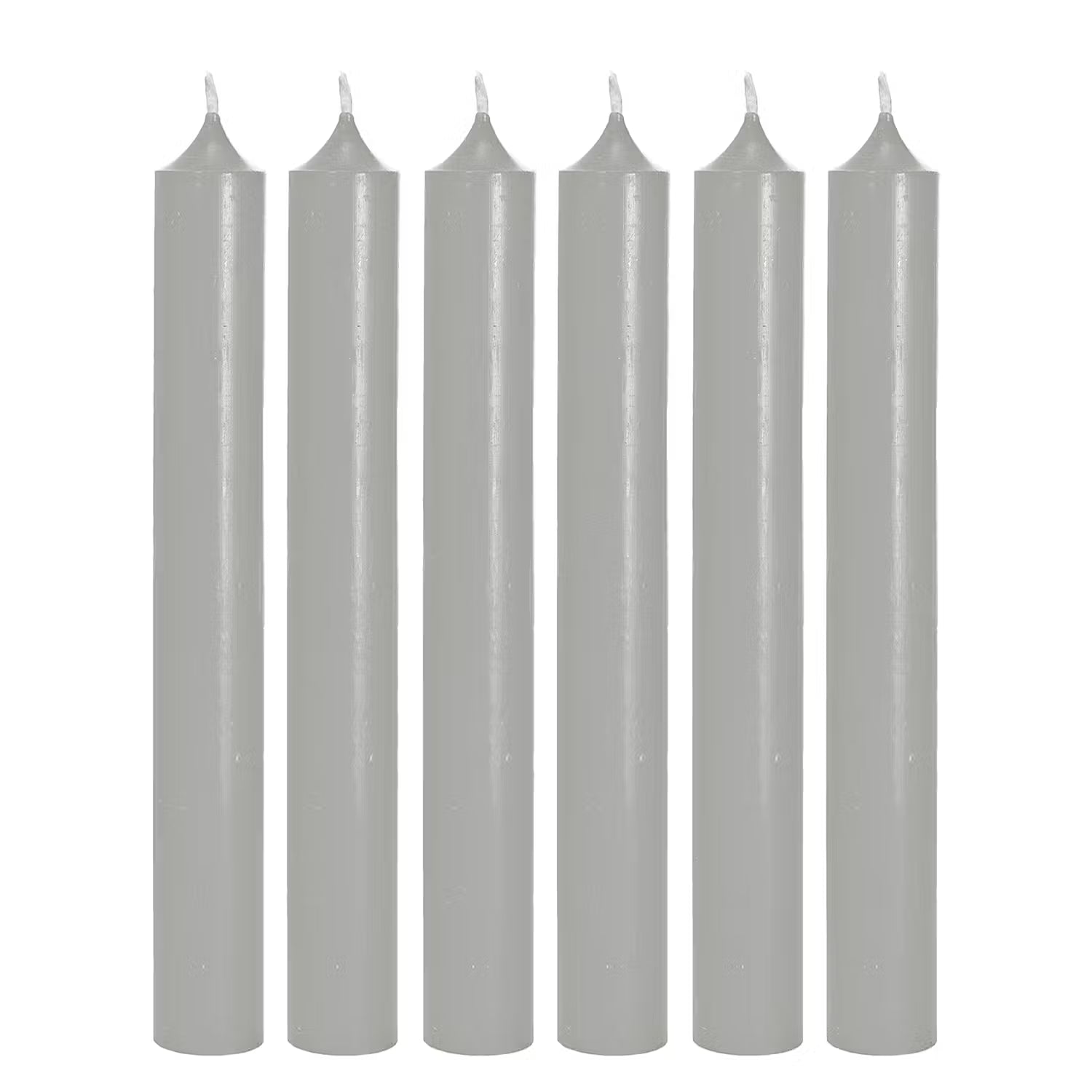 RAINBOW Stabkerze 6er-Set - Paraffin - Lichtgrau