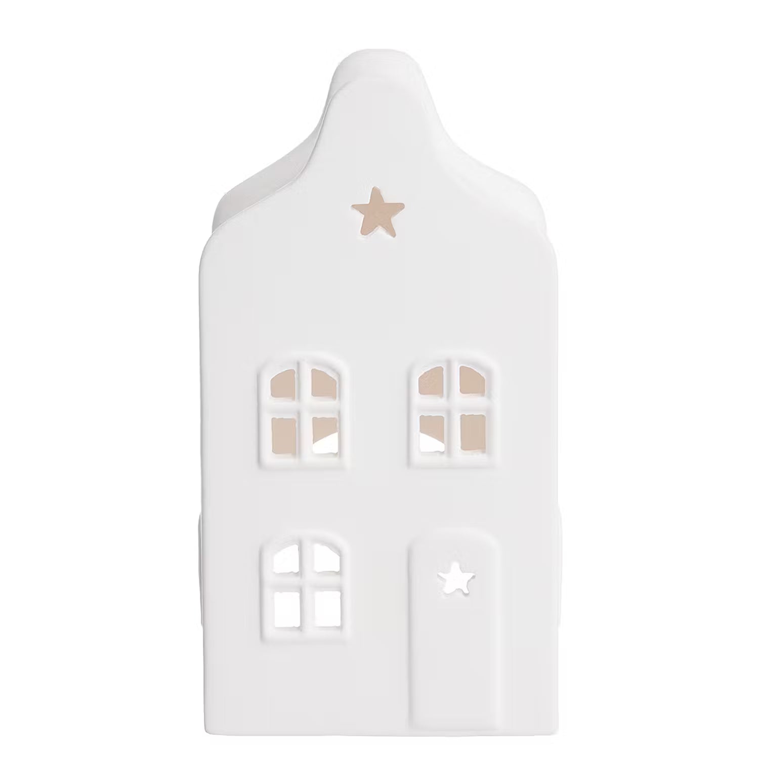 AMSTERDAM Teelichthaus 2er-Set - Porzellan - Weiß