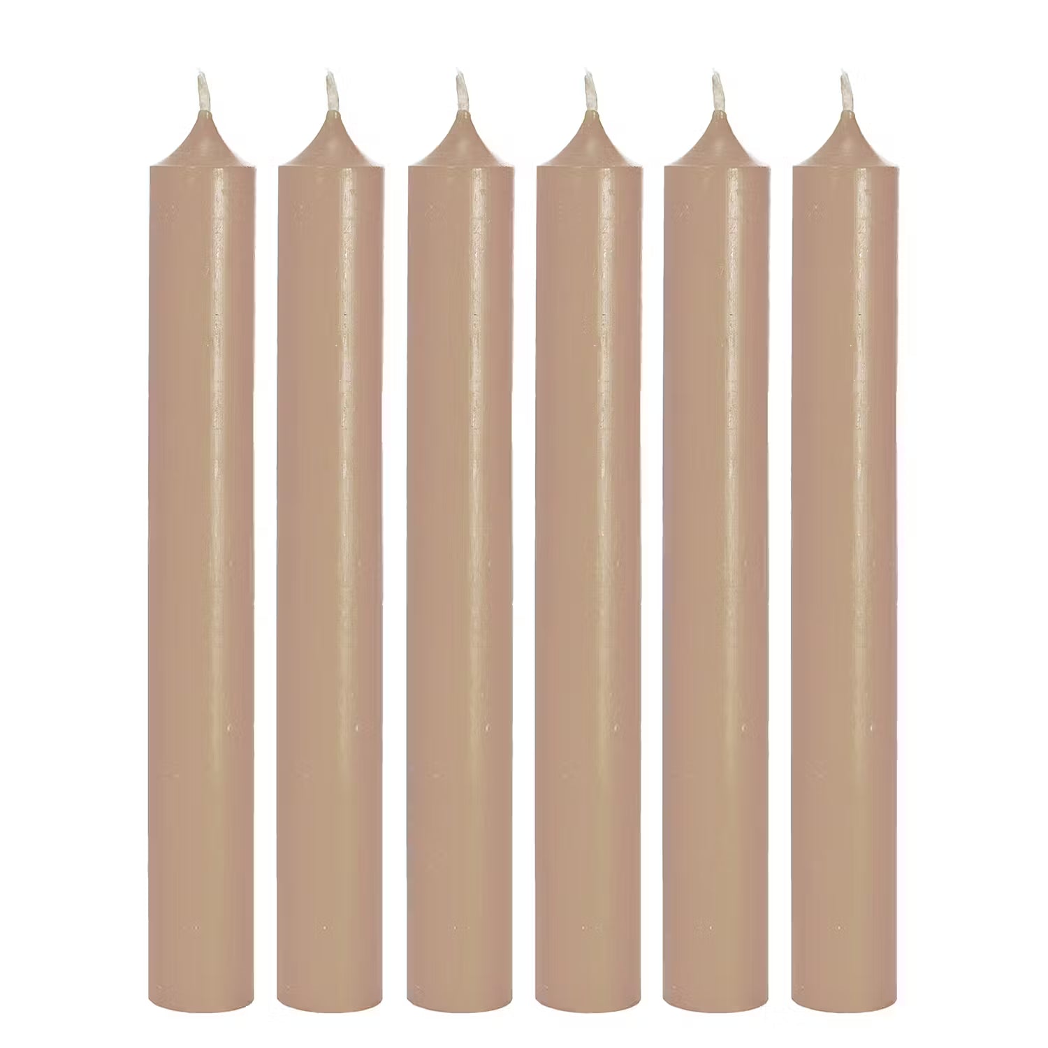 RAINBOW Stabkerze 6er-Set - Paraffin - Taupe