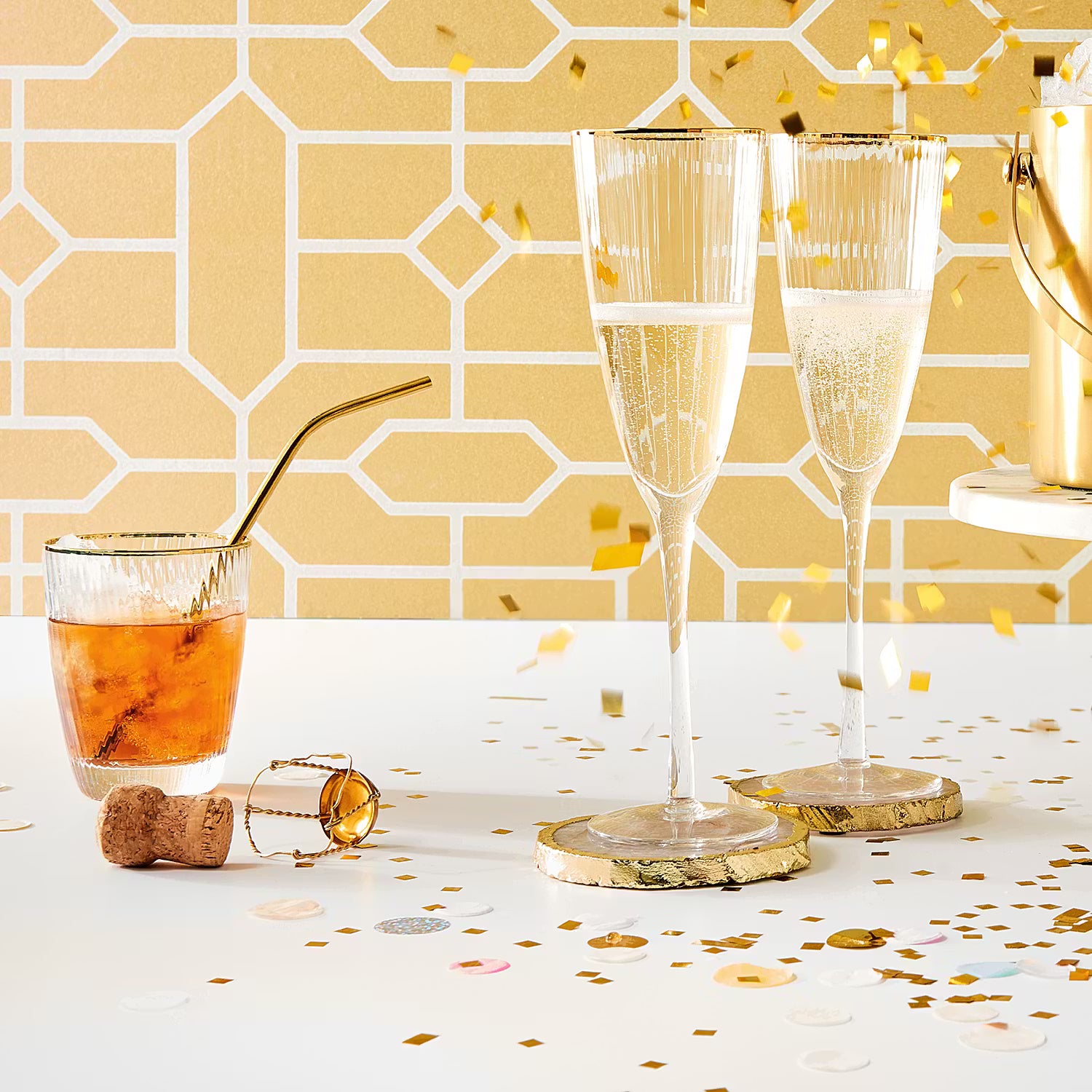 GOLDEN TWENTIES Sektglas 2er-Set - Klarglas - Transparent