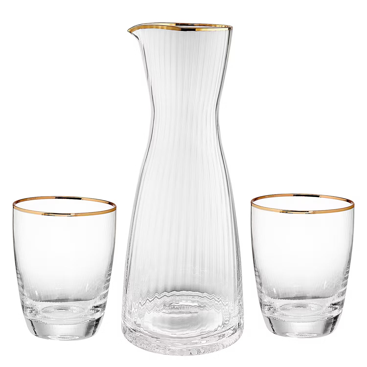 GOLDEN TWENTIES Karaffe mit 2 Gläser - Klarglas - Transparent