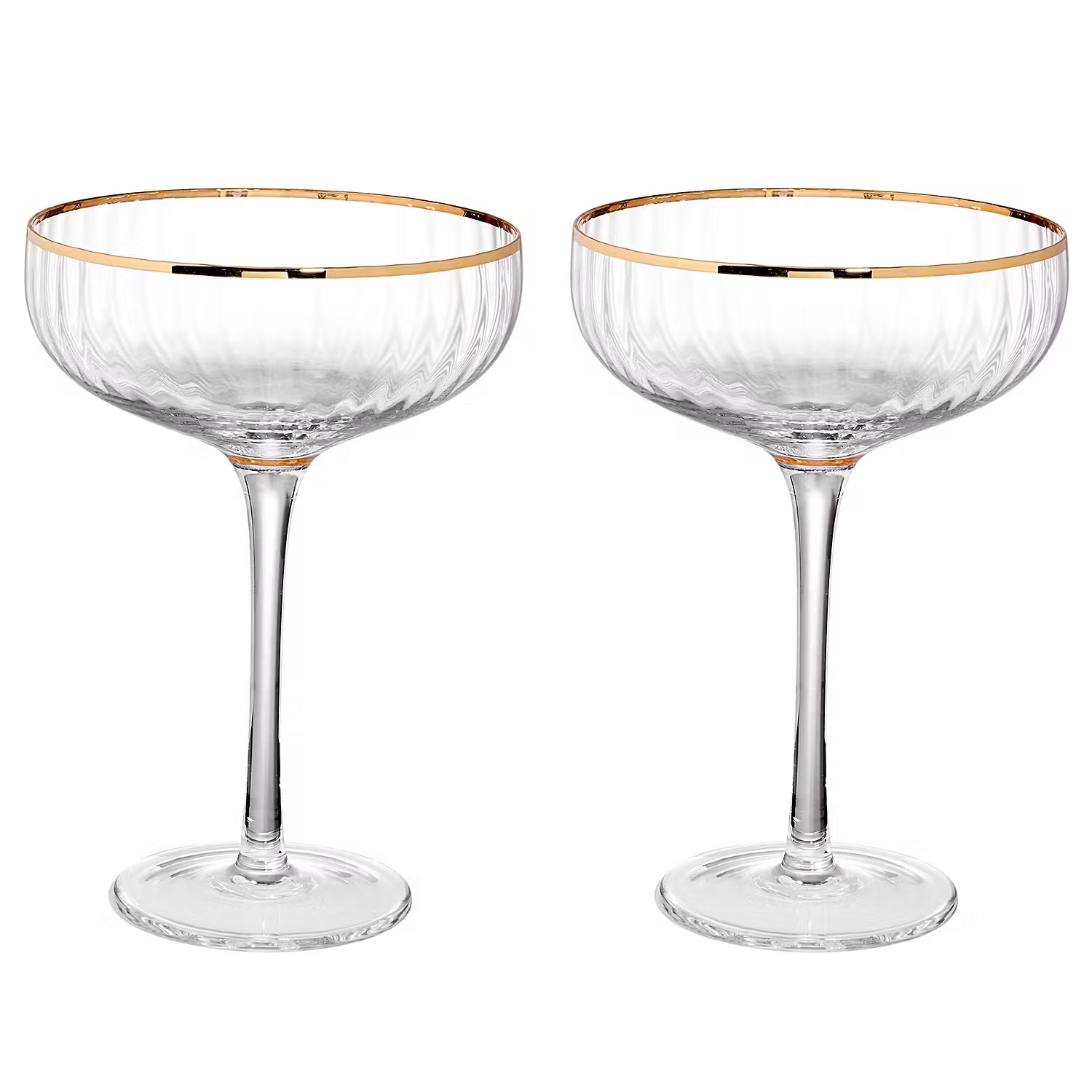 GOLDEN TWENTIES Champagnerschale 2er-Set - Klarglas - Transparent