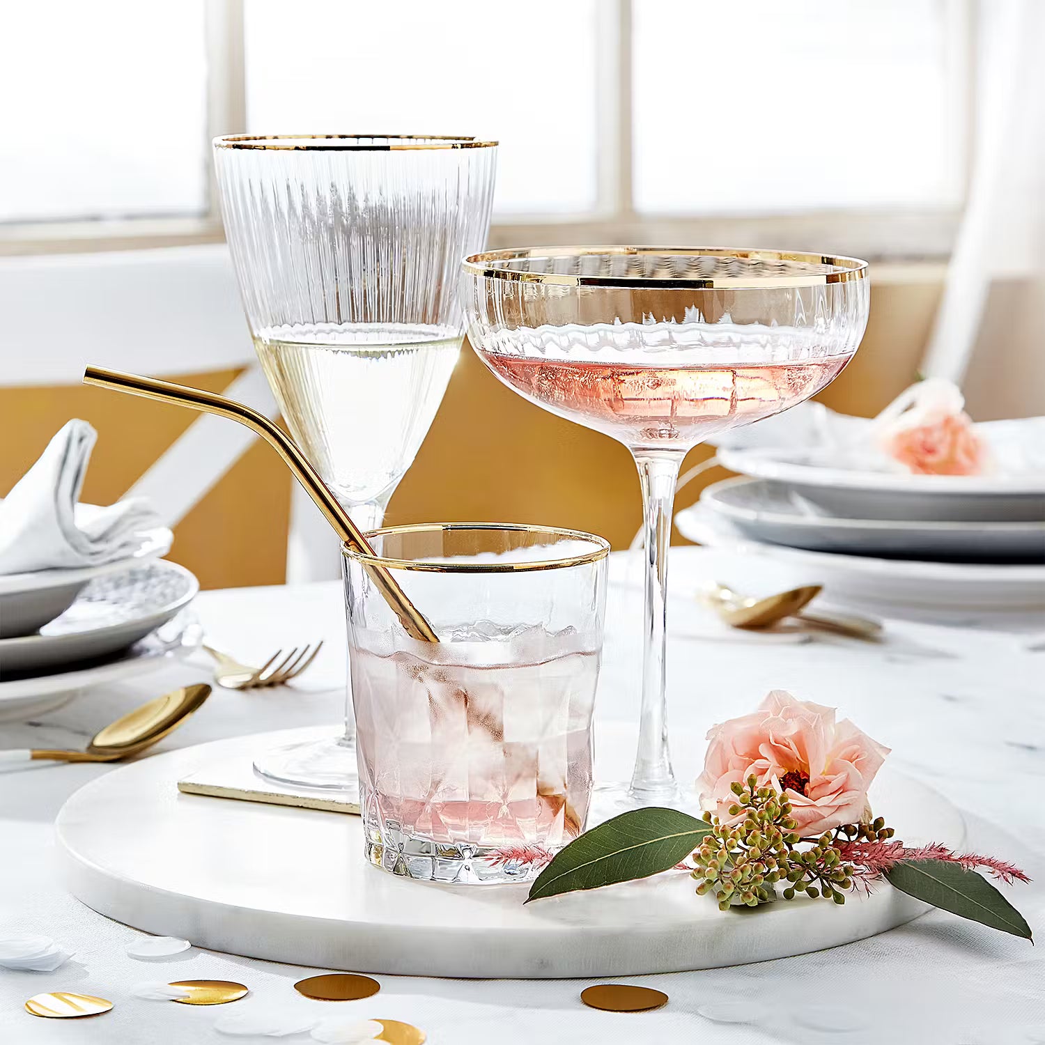 GOLDEN TWENTIES Champagnerschale 2er-Set - Klarglas - Transparent