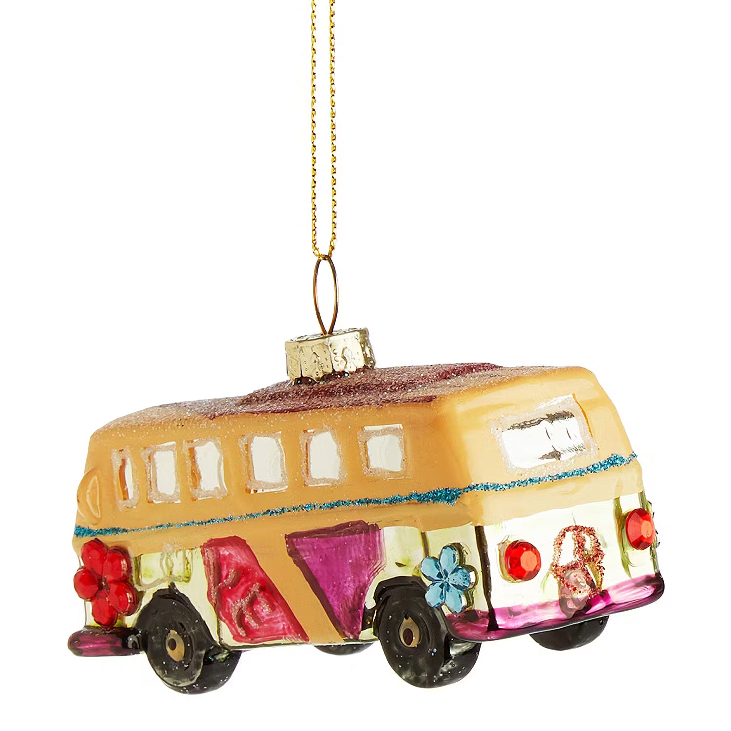 HANG ON Baumanhänger Hippie Bus - Glas - Mehrfarbig