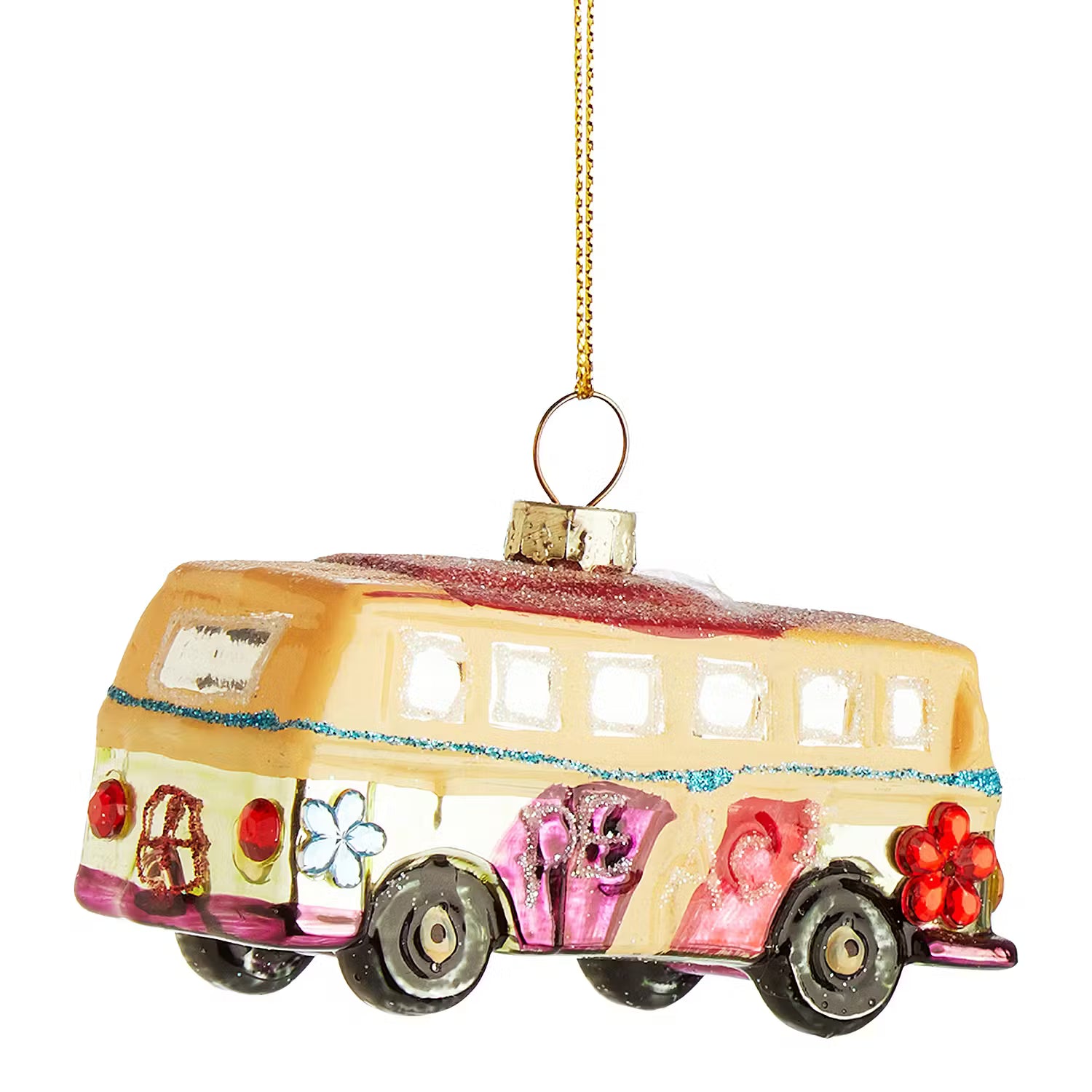 HANG ON Baumanhänger Hippie Bus - Glas - Mehrfarbig