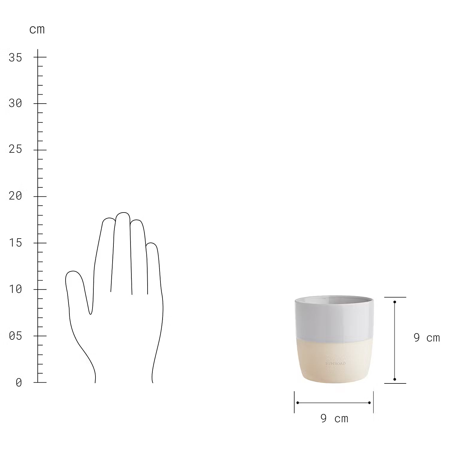 ME TIME Tasse Superdad - Steinzeug - Hellgrau