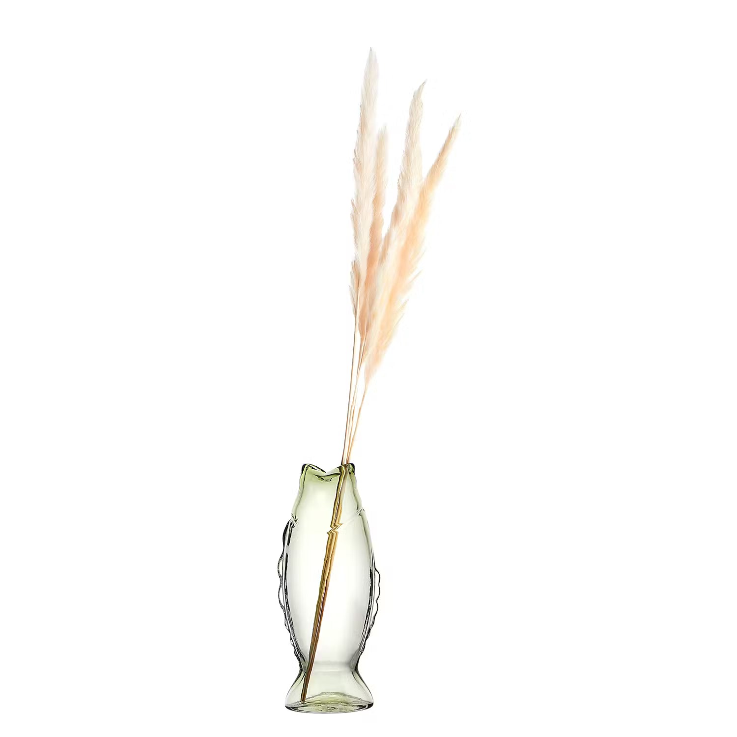 BACALHAU Vase Fisch - Klarglas - Pastellgrün