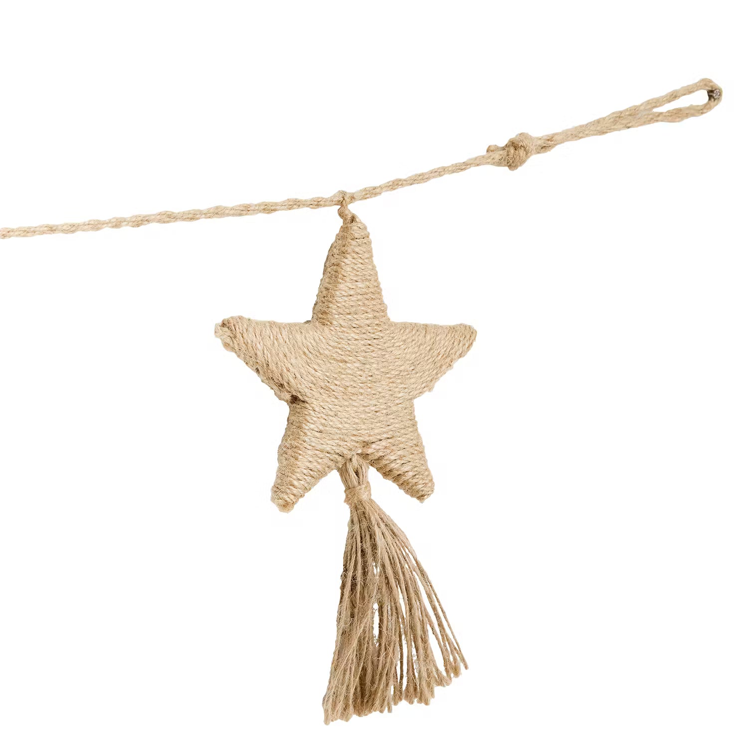 X-MAS Girlande mit Sternen - Jute / Kunststoff - Natur