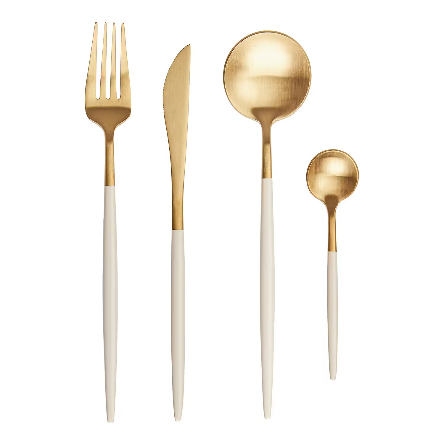 STILETTO Besteck-Set 16-tlg. - Edelstahl - Taupe / Gold