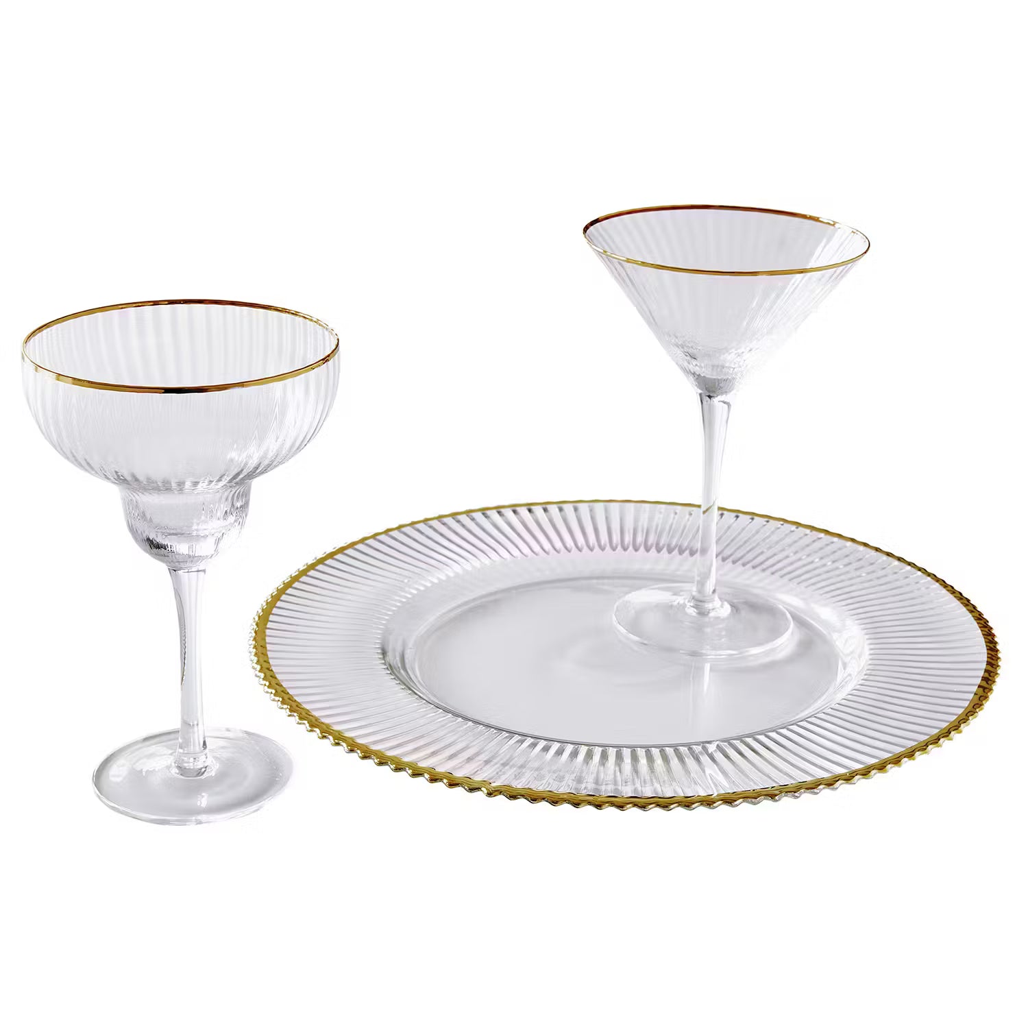 GOLDEN TWENTIES Platzteller - Klarglas - Transparent / Gold
