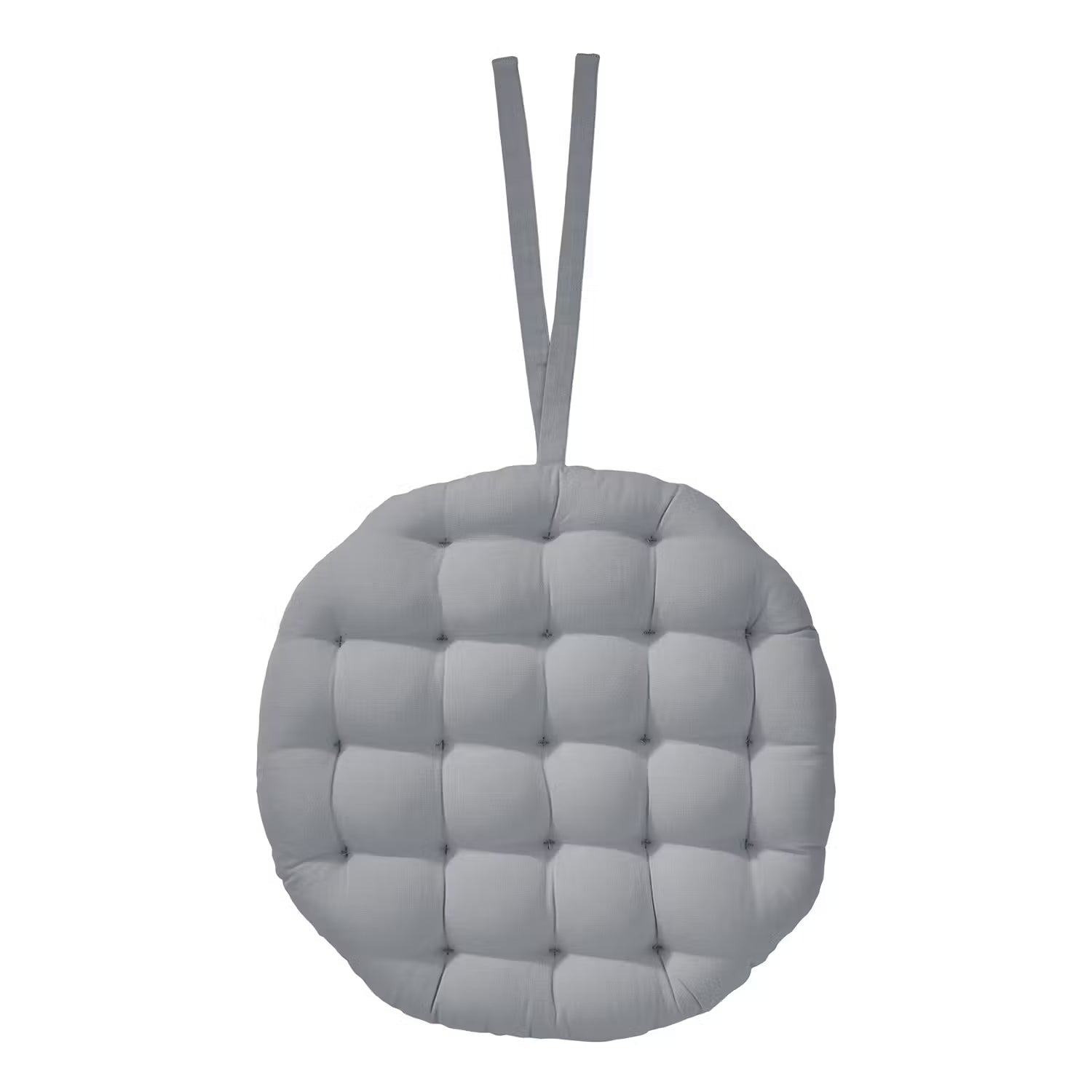 SOLID Stuhlkissen mit Bändern - Baumwolle / Polyester - Grau