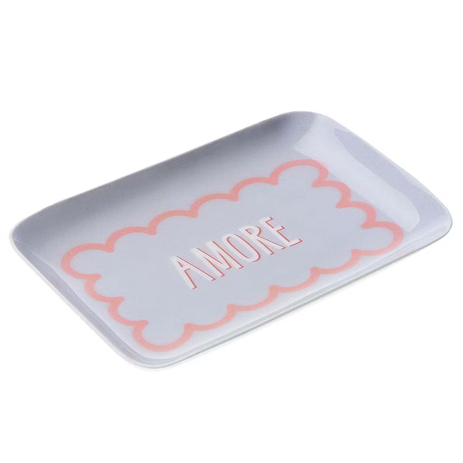 VACANZA Deko Tablett Amore - Aluminium / Emaille - Pastellila