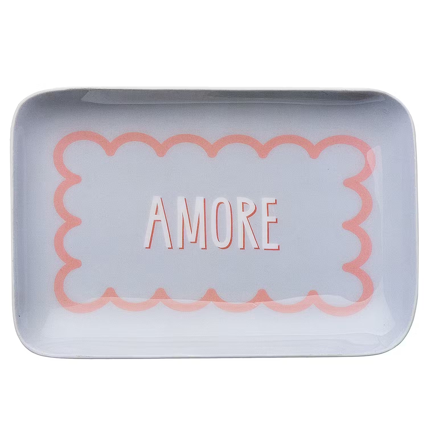 VACANZA Deko Tablett Amore - Aluminium / Emaille - Pastellila