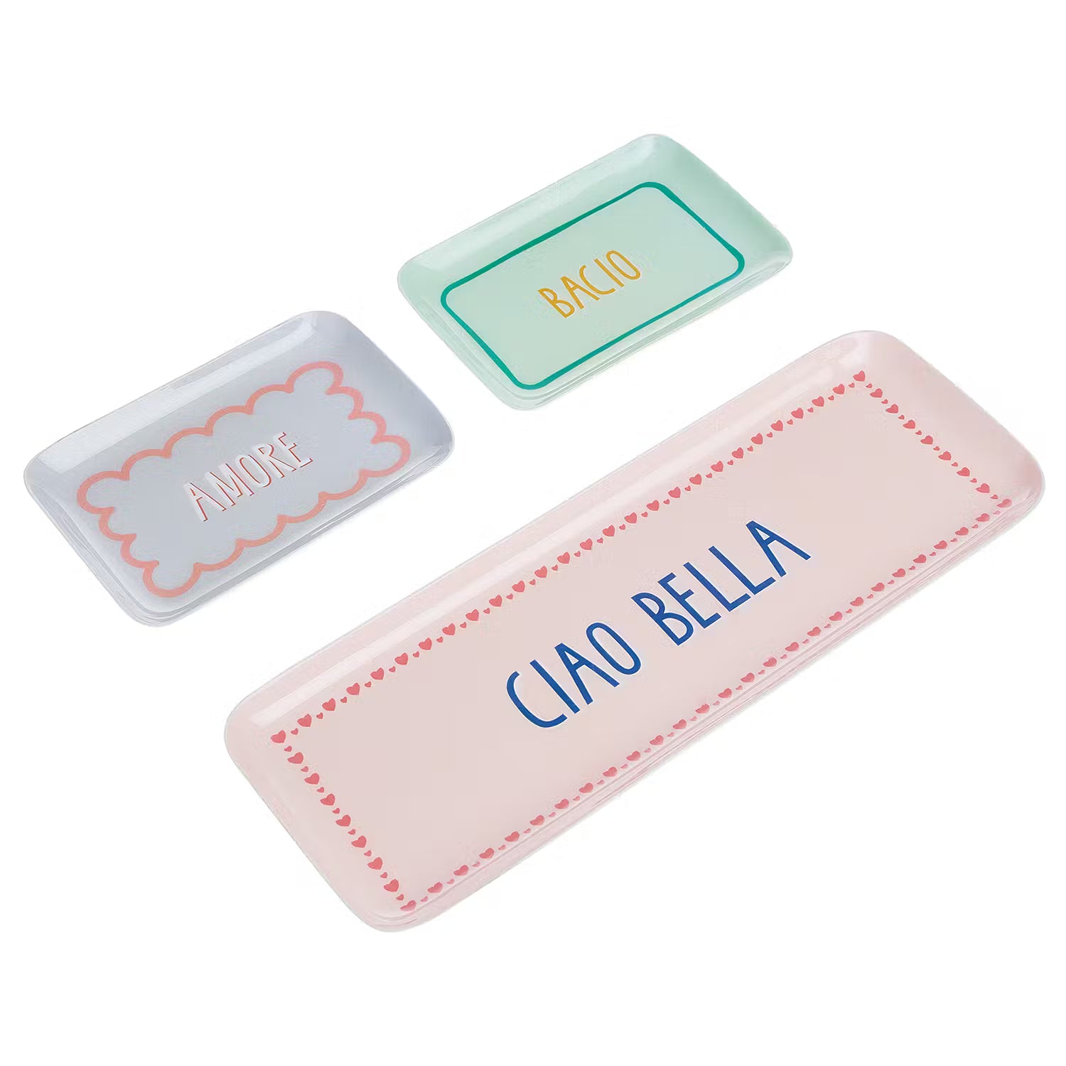 VACANZA Deko Tablett Amore - Aluminium / Emaille - Pastellila