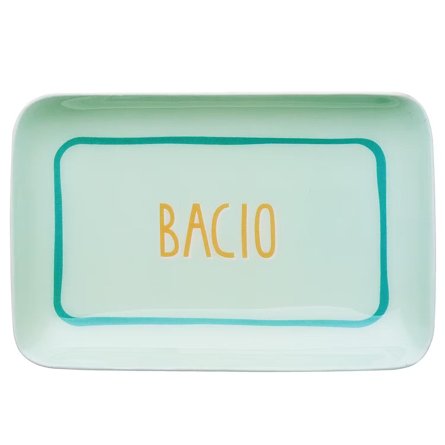 VACANZA Deko Tablett Bacio - Aluminium / Emaille - Hellblau