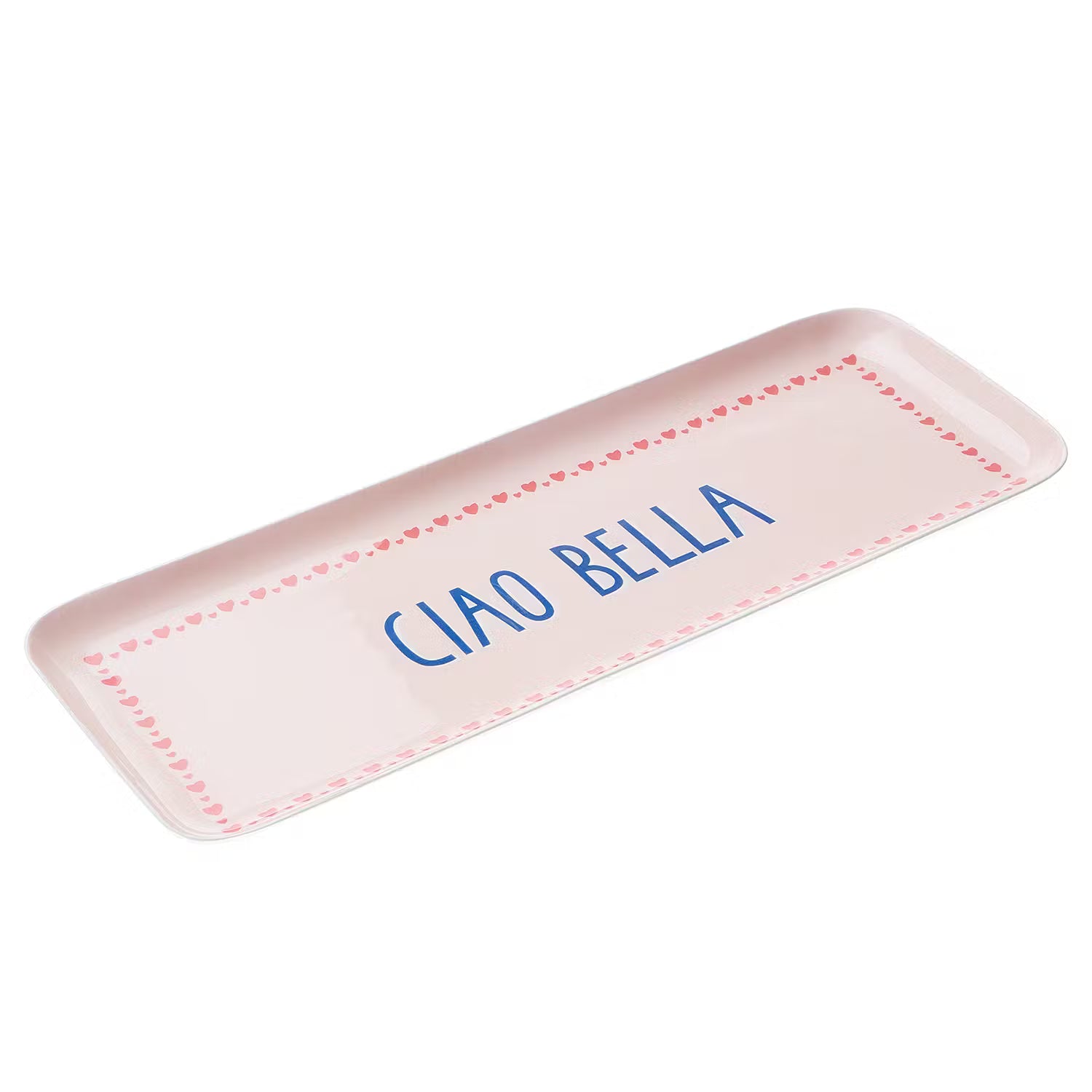 VACANZA Deko Tablett Ciao Bella - Aluminium / Emaille - Rosa