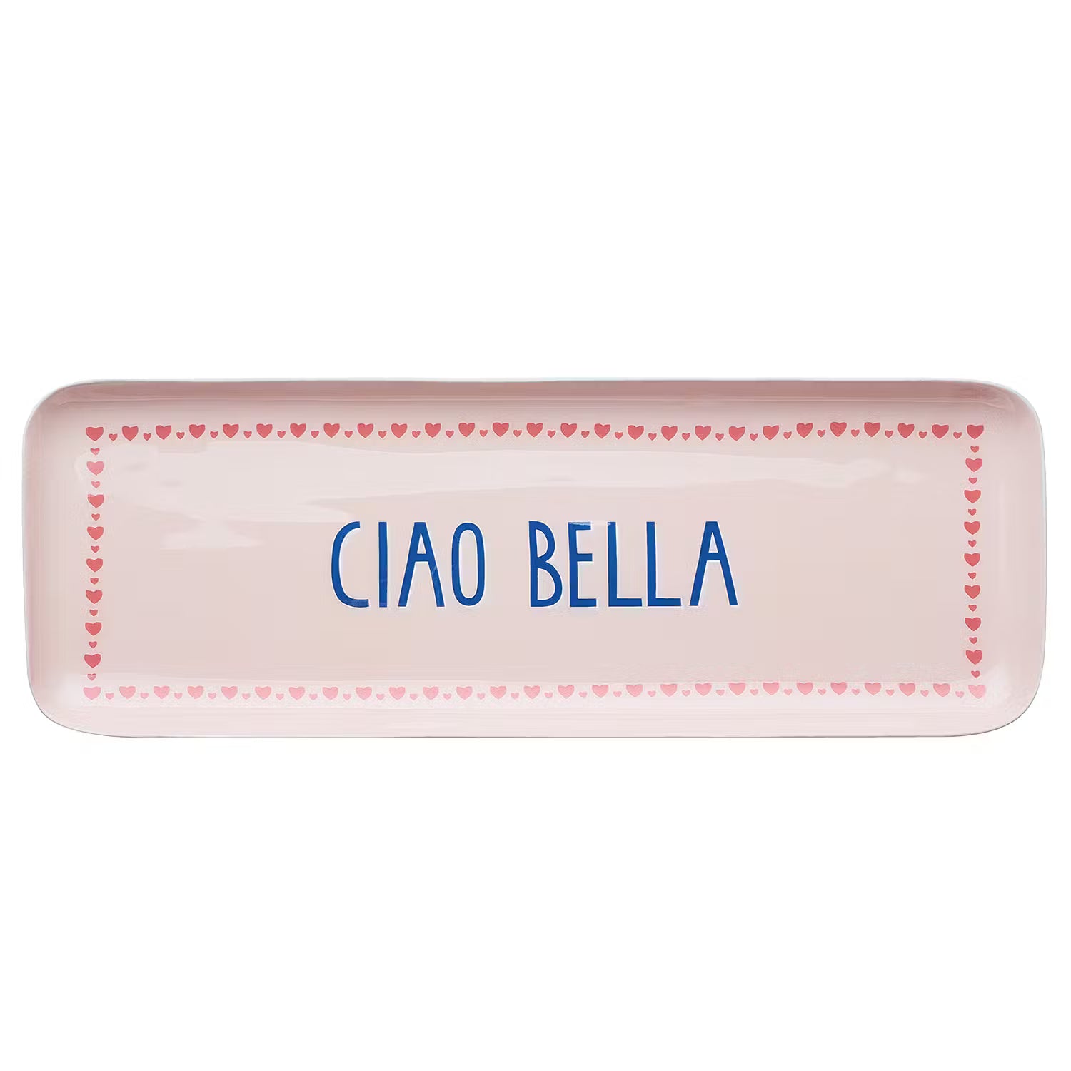VACANZA Deko Tablett Ciao Bella - Aluminium / Emaille - Rosa