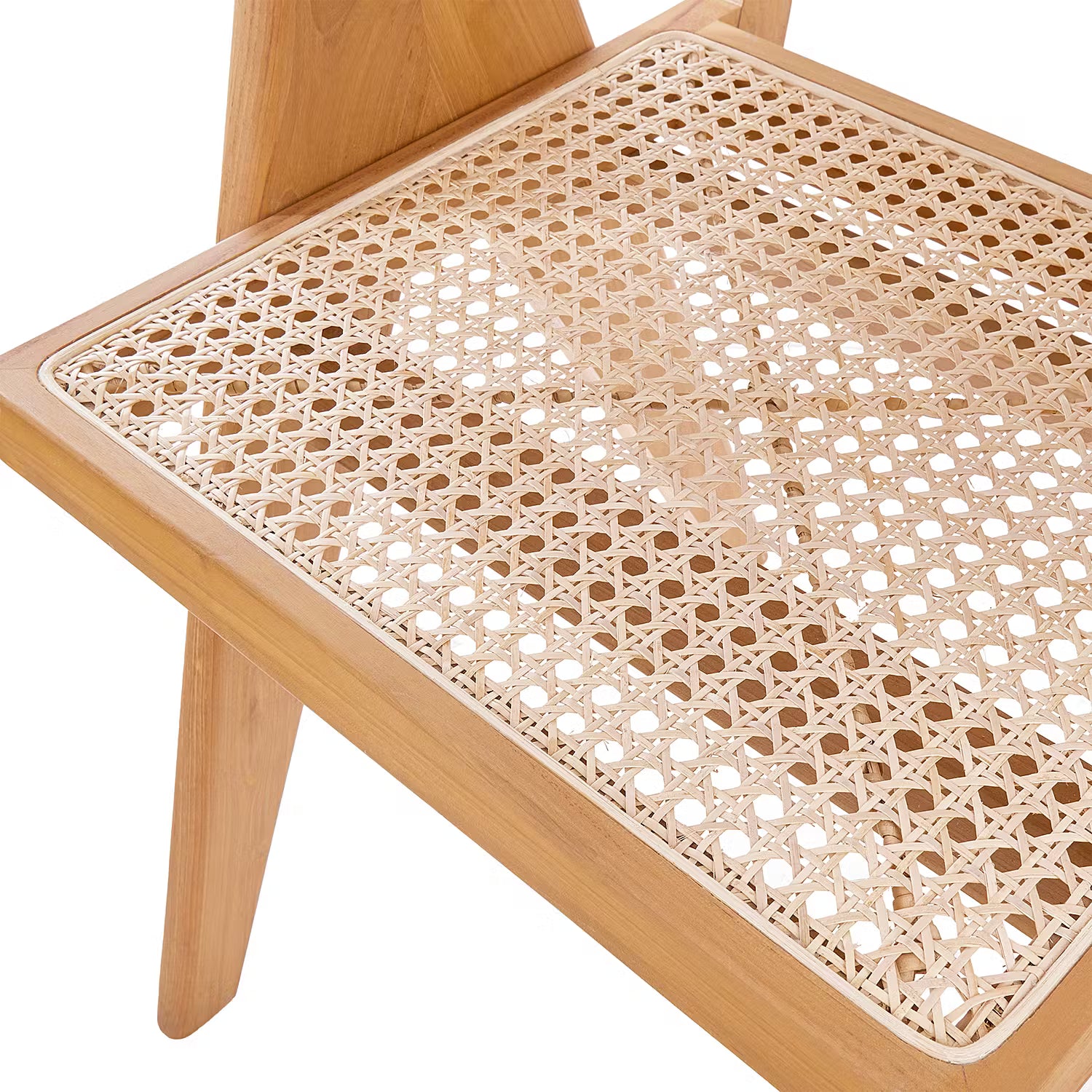 WIENER MELANGE Stuhl mit Armlehnen - Teakholz / Rattan -Natur