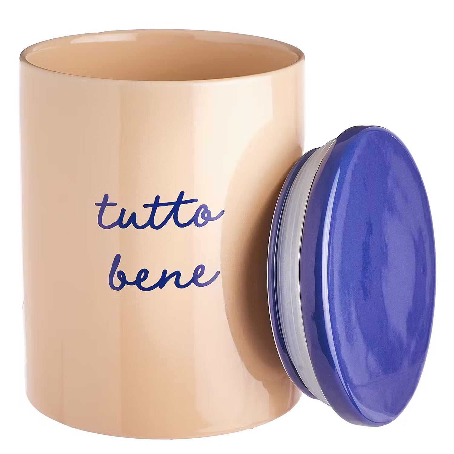 VACANZA Aufbewahrungsdose Tutto Bene - Steinzeug / Silikon - Pastellorange