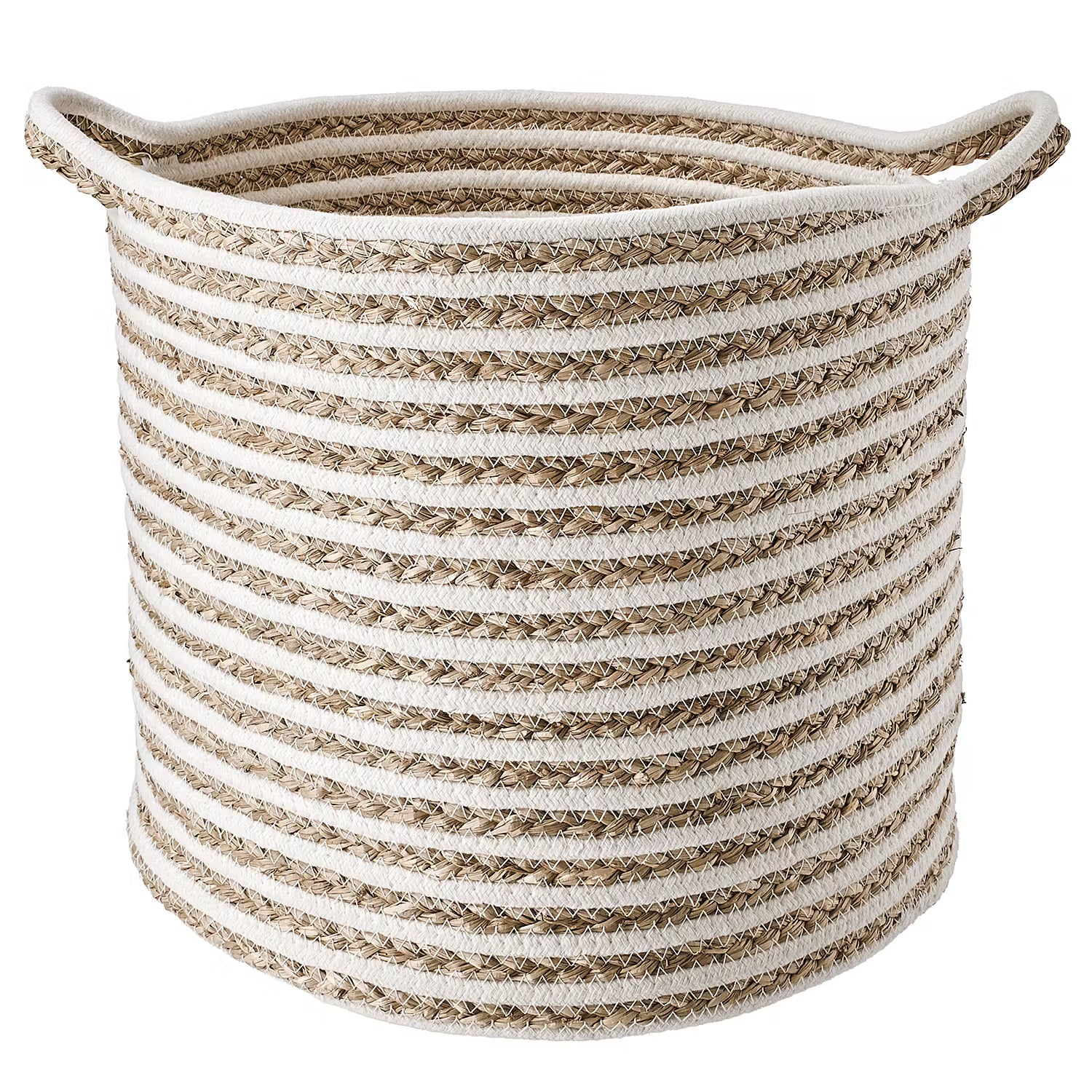 COTTON BRAID Korb - Baumwolle / Seegras - Durchmesser: 35 cm