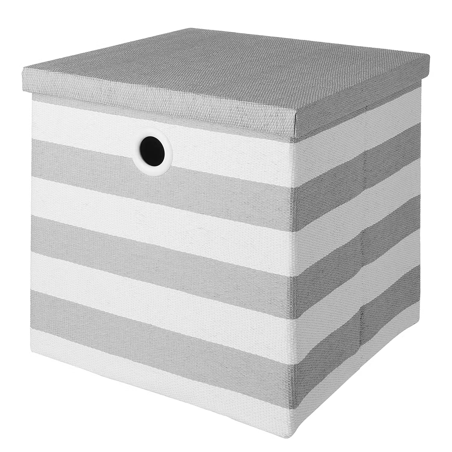 TIDY UP Box mit Deckel - Baumwolle / Pappe / Metall - Grau