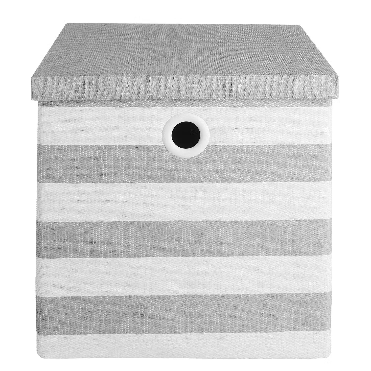 TIDY UP Box mit Deckel - Baumwolle / Pappe / Metall - Grau