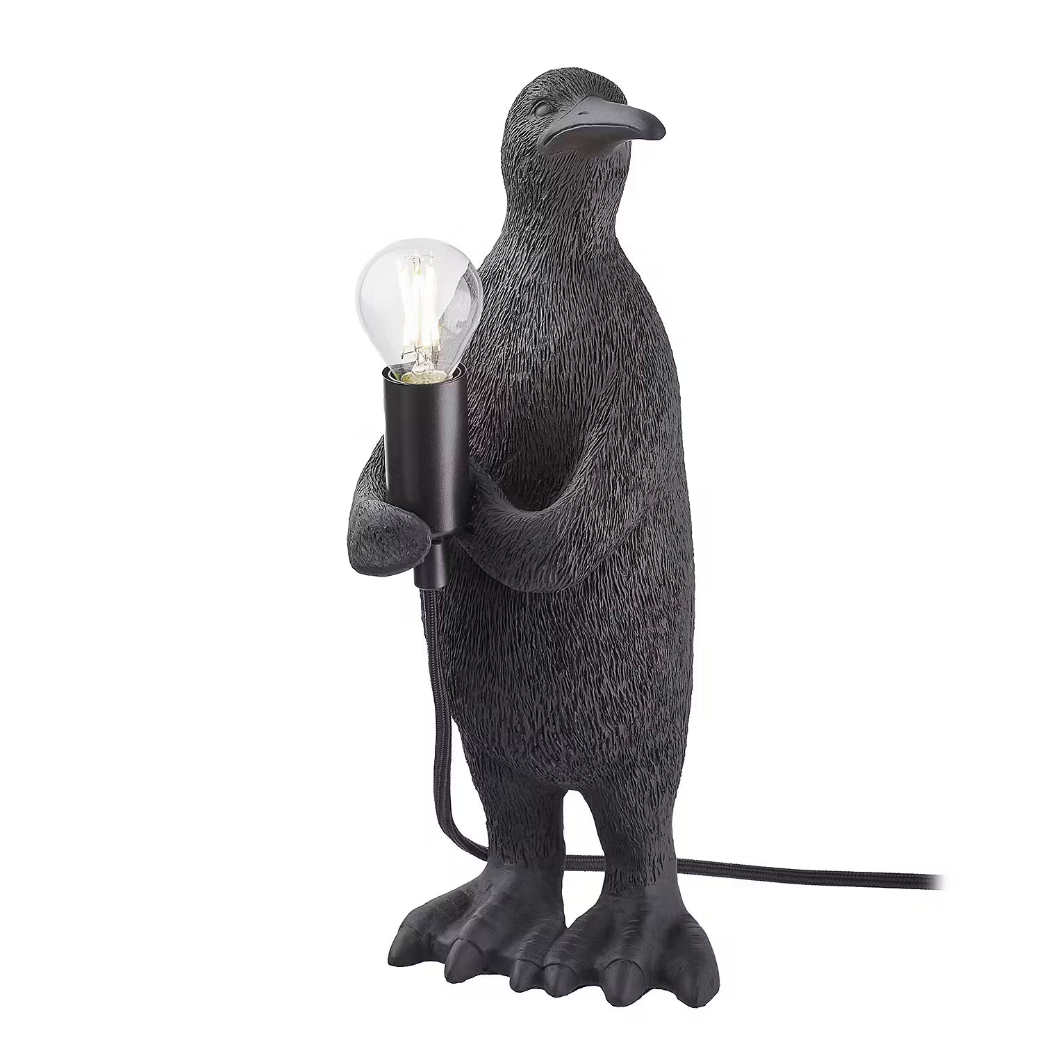 RINALDO Tischleuchte Pinguin - Polyresin / Eisen - 1-flammig - Höhe: 34 cm