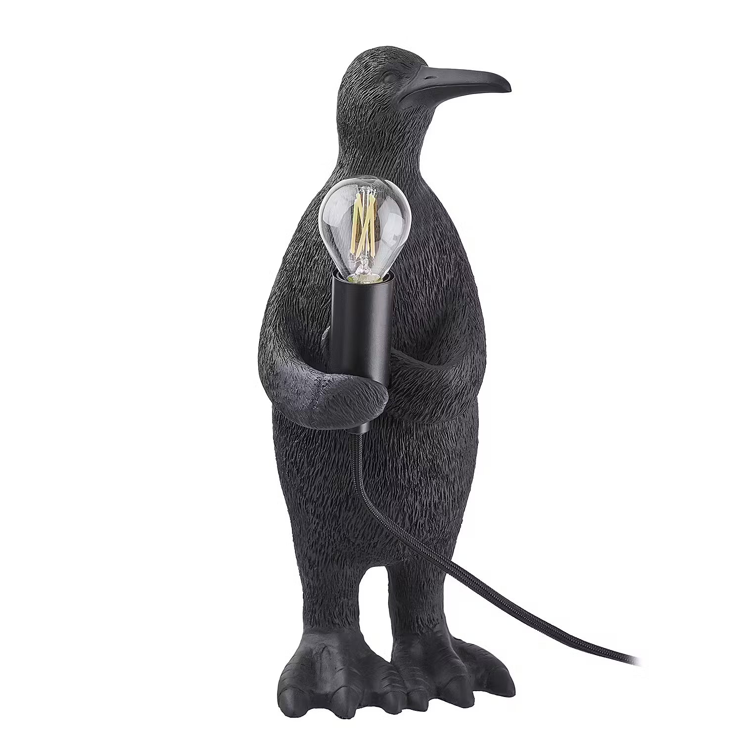 RINALDO Tischleuchte Pinguin - Polyresin / Eisen - 1-flammig - Höhe: 34 cm