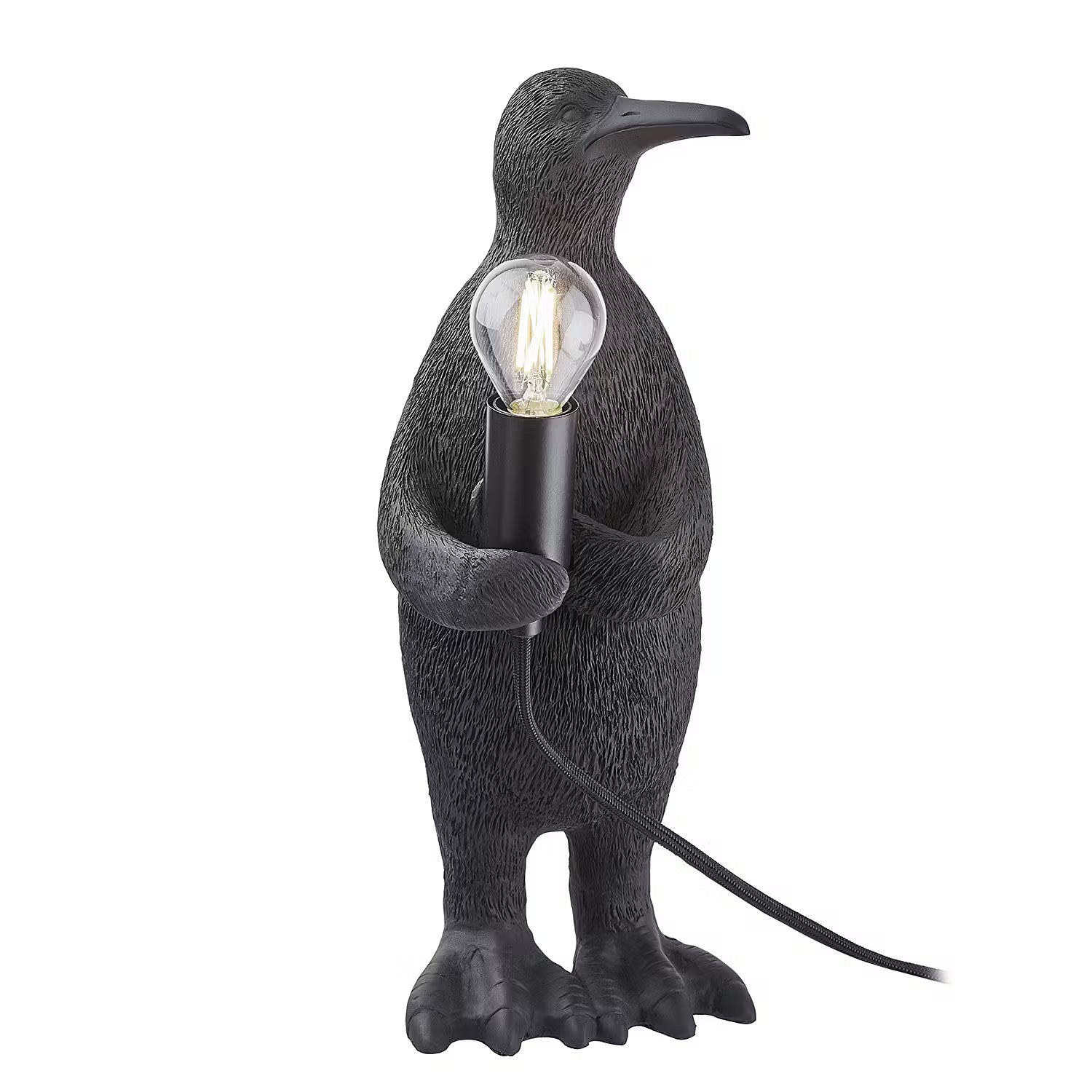 RINALDO Tischleuchte Pinguin - Polyresin / Eisen - 1-flammig - Höhe: 34 cm