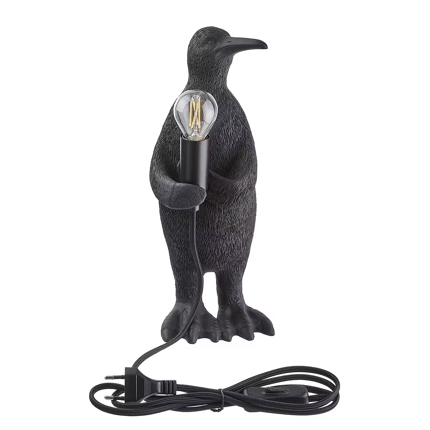 RINALDO Tischleuchte Pinguin - Polyresin / Eisen - 1-flammig - Höhe: 34 cm
