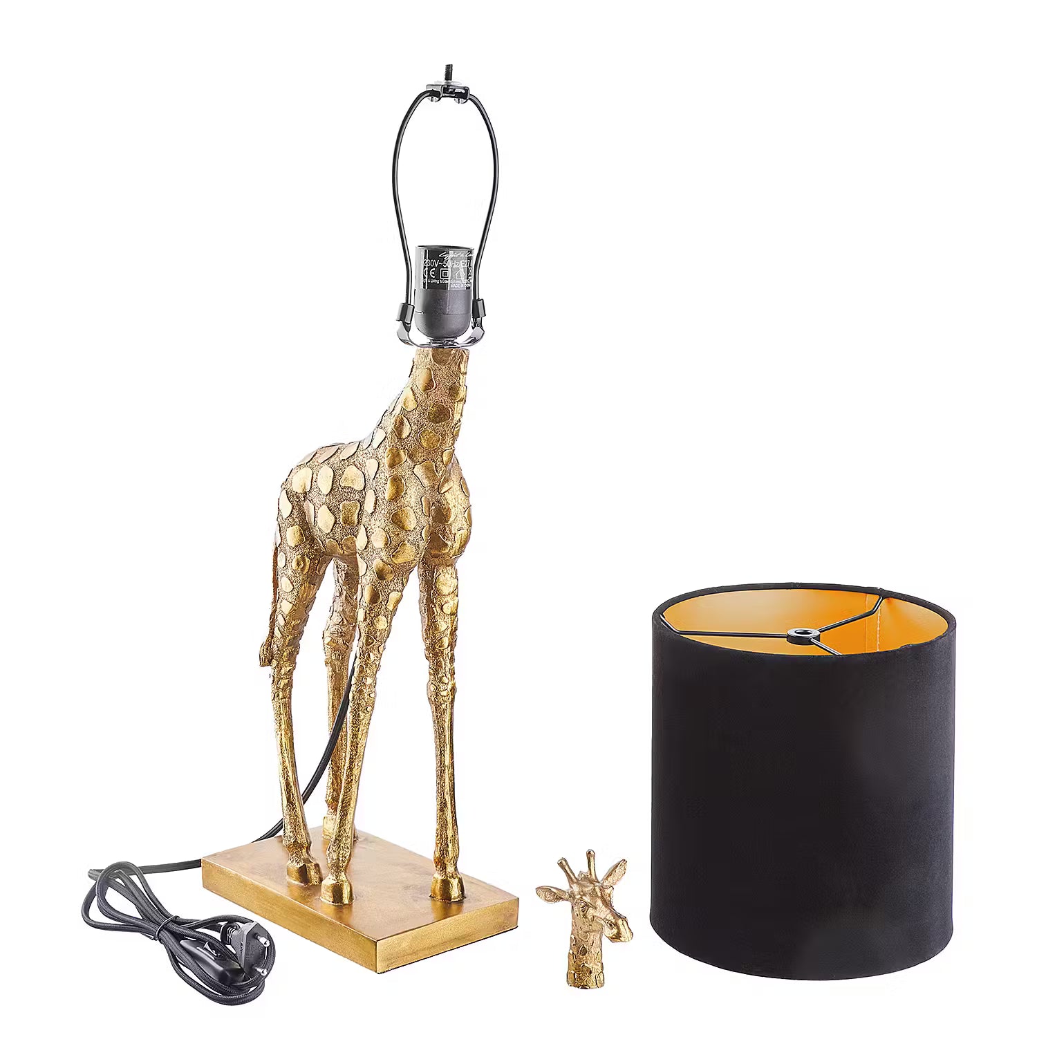 RAFFA Tischleuchte Giraffe - Polyresin / Polyester - 1-flammig - Gold