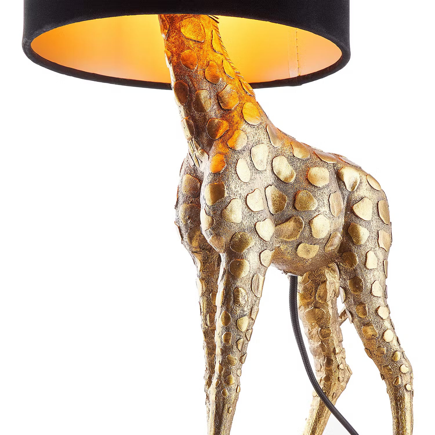 RAFFA Tischleuchte Giraffe - Polyresin / Polyester - 1-flammig - Gold