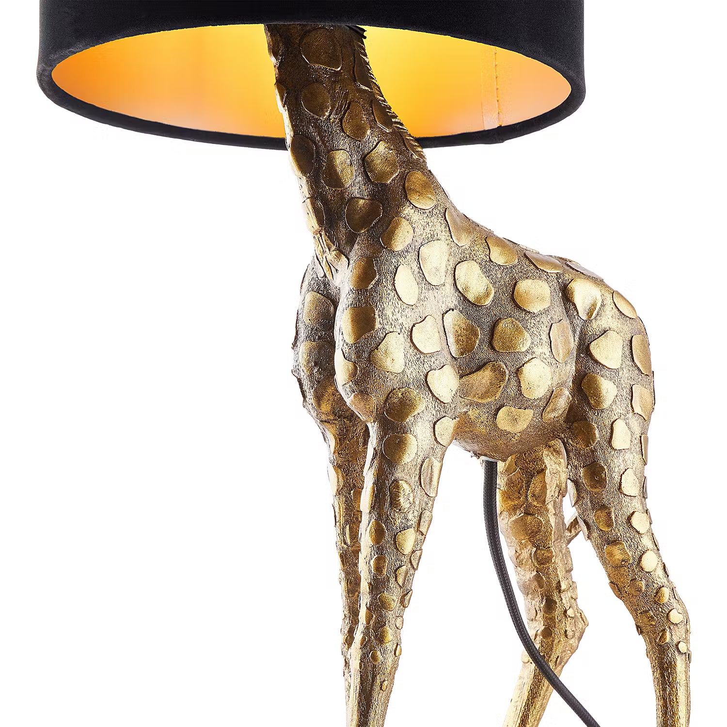 RAFFA Tischleuchte Giraffe - Polyresin / Polyester - 1-flammig - Gold