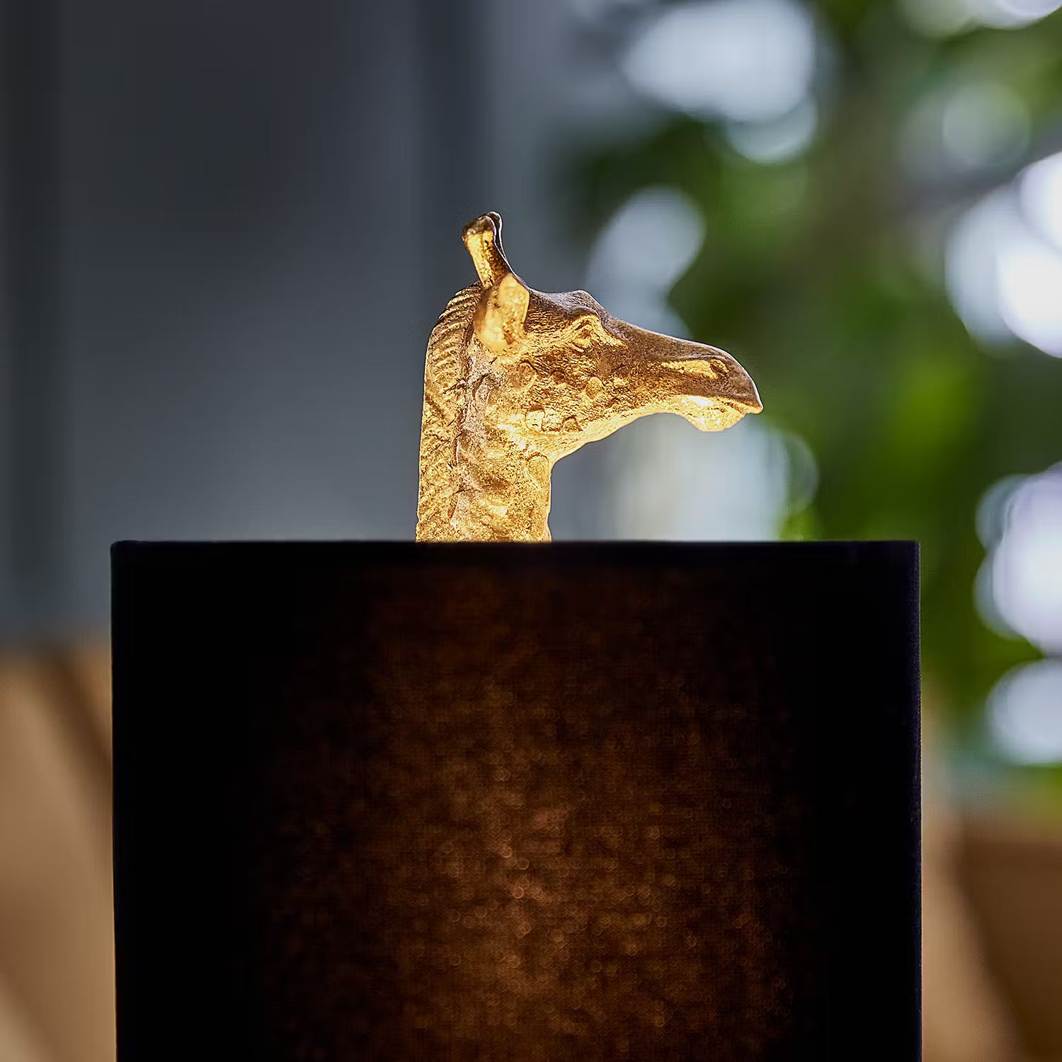 RAFFA Tischleuchte Giraffe - Polyresin / Polyester - 1-flammig - Gold