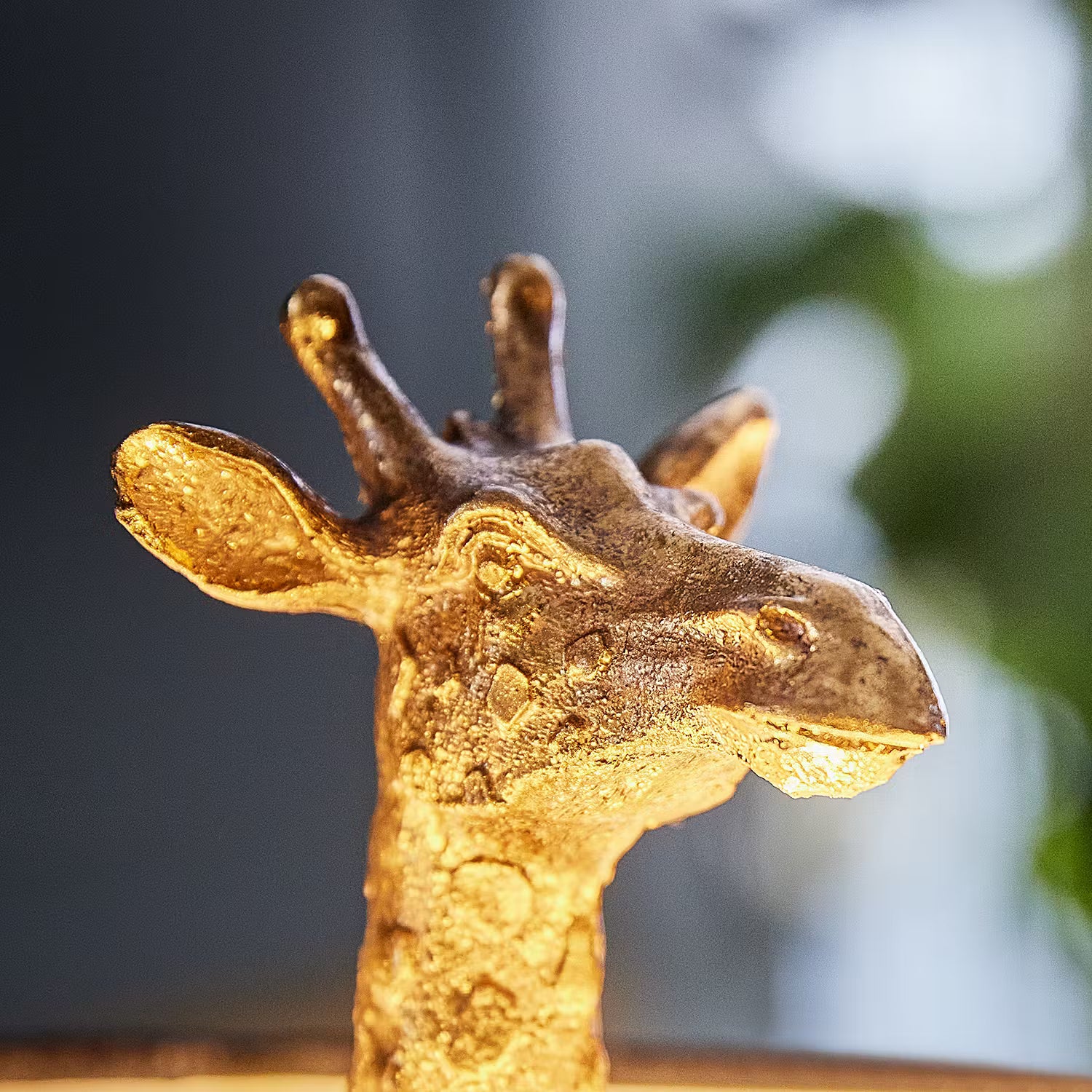 RAFFA Tischleuchte Giraffe - Polyresin / Polyester - 1-flammig - Gold