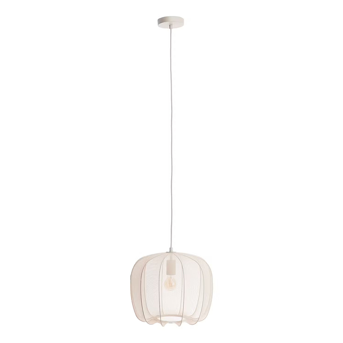 AMAL Hängeleuchte - Eisen / Polyester - 1-flammig - Beige - Durchmesser: 40 cm